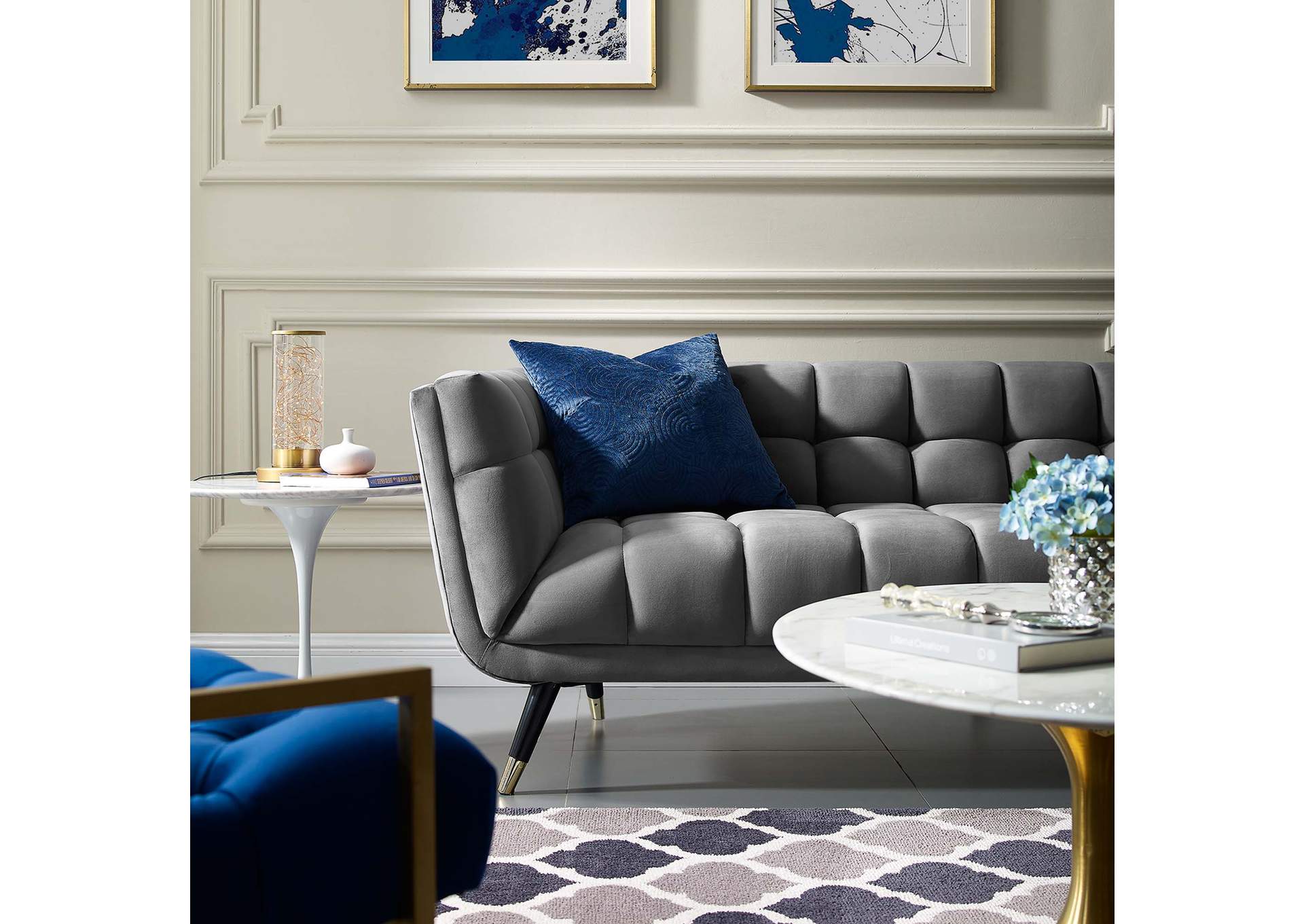 Gray Adept Performance Velvet Sofa,Modway
