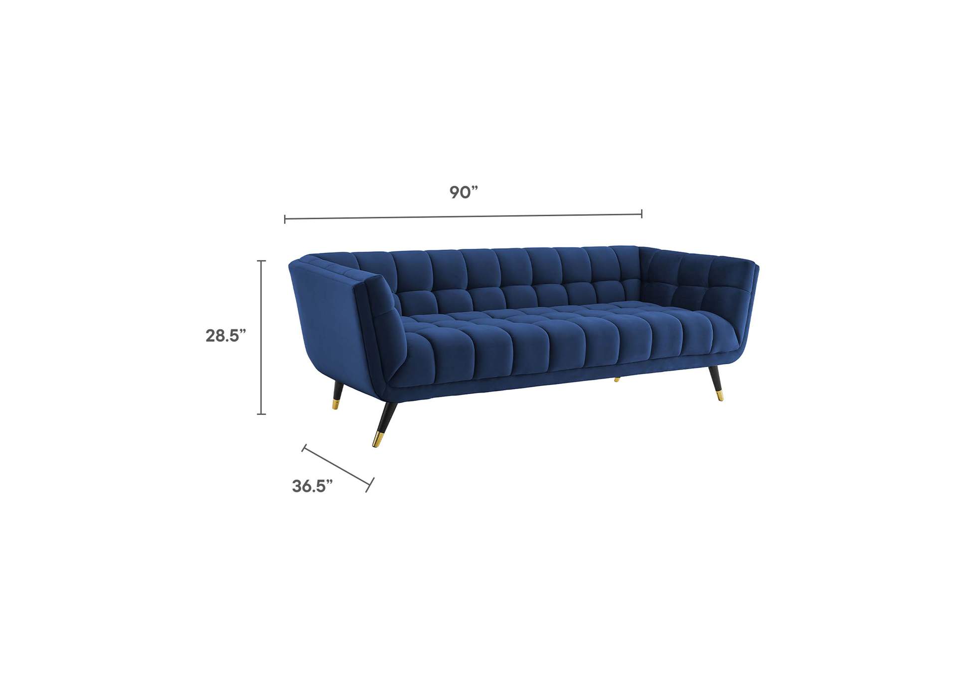 Midnight Blue Adept Performance Velvet Sofa,Modway