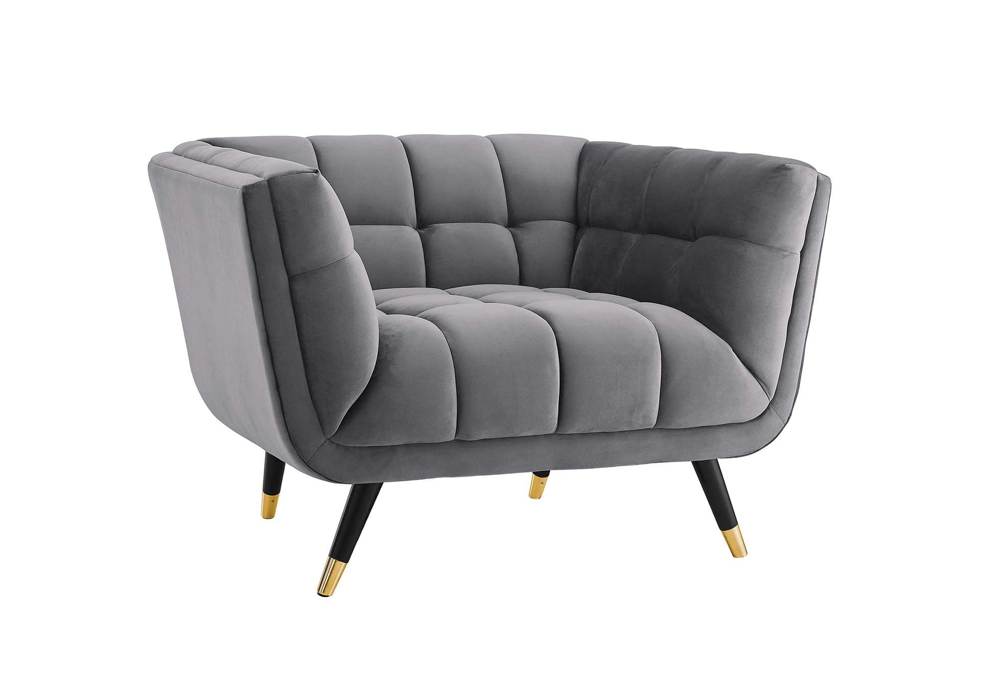 Gray Adept Performance Velvet Arm Chair,Modway