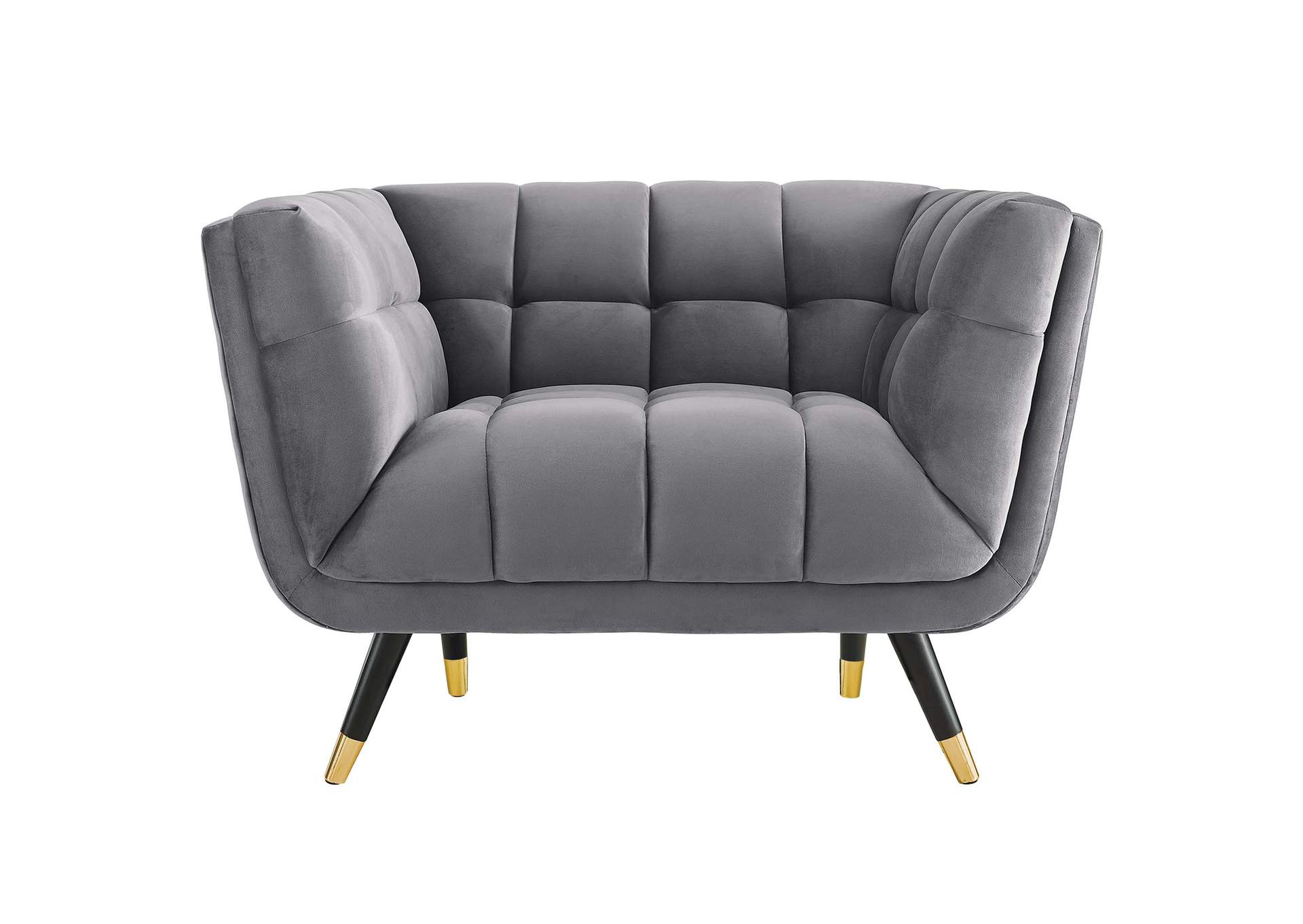Gray Adept Performance Velvet Arm Chair,Modway
