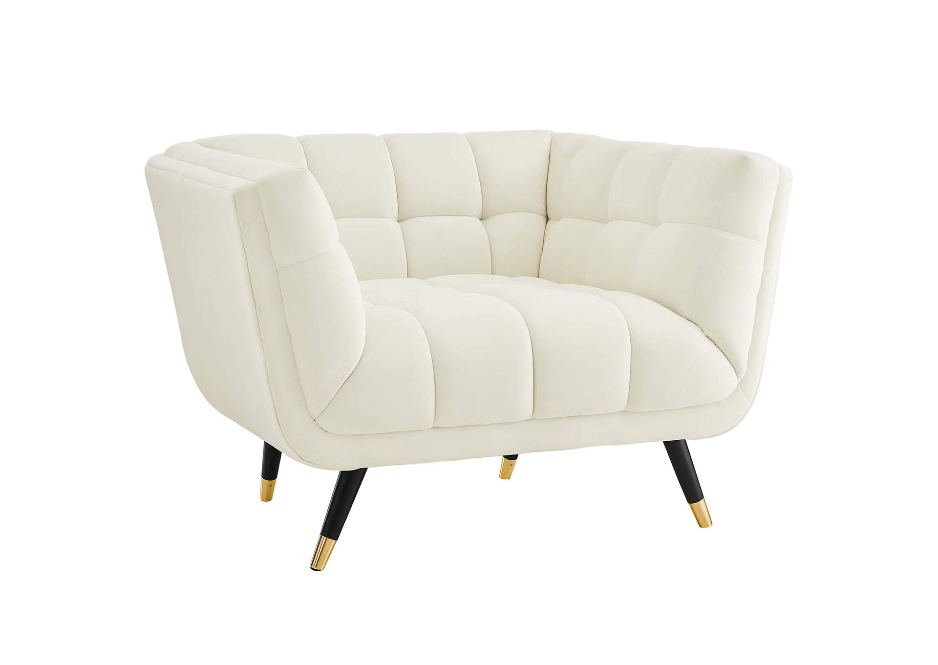 Ivory Adept Performance Velvet Arm Chair,Modway