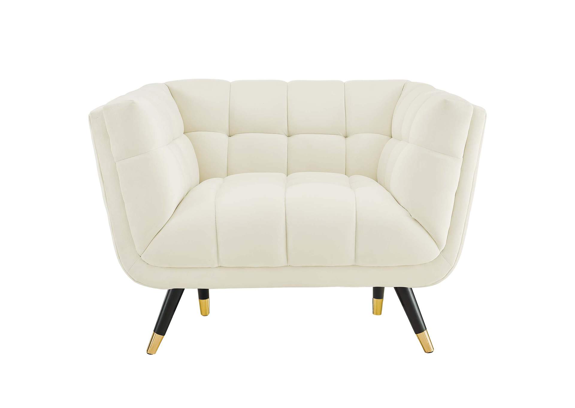 Ivory Adept Performance Velvet Arm Chair,Modway