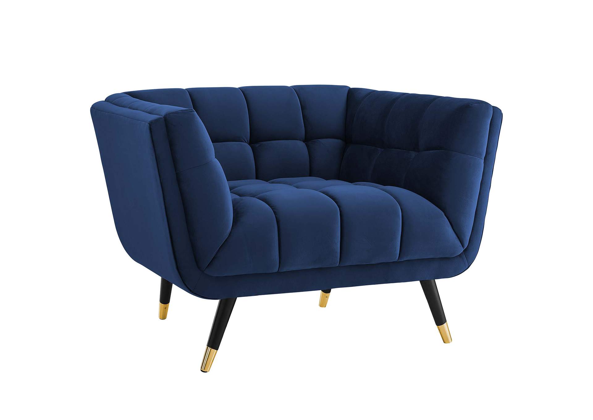 Midnight Blue Adept Performance Velvet Arm Chair,Modway