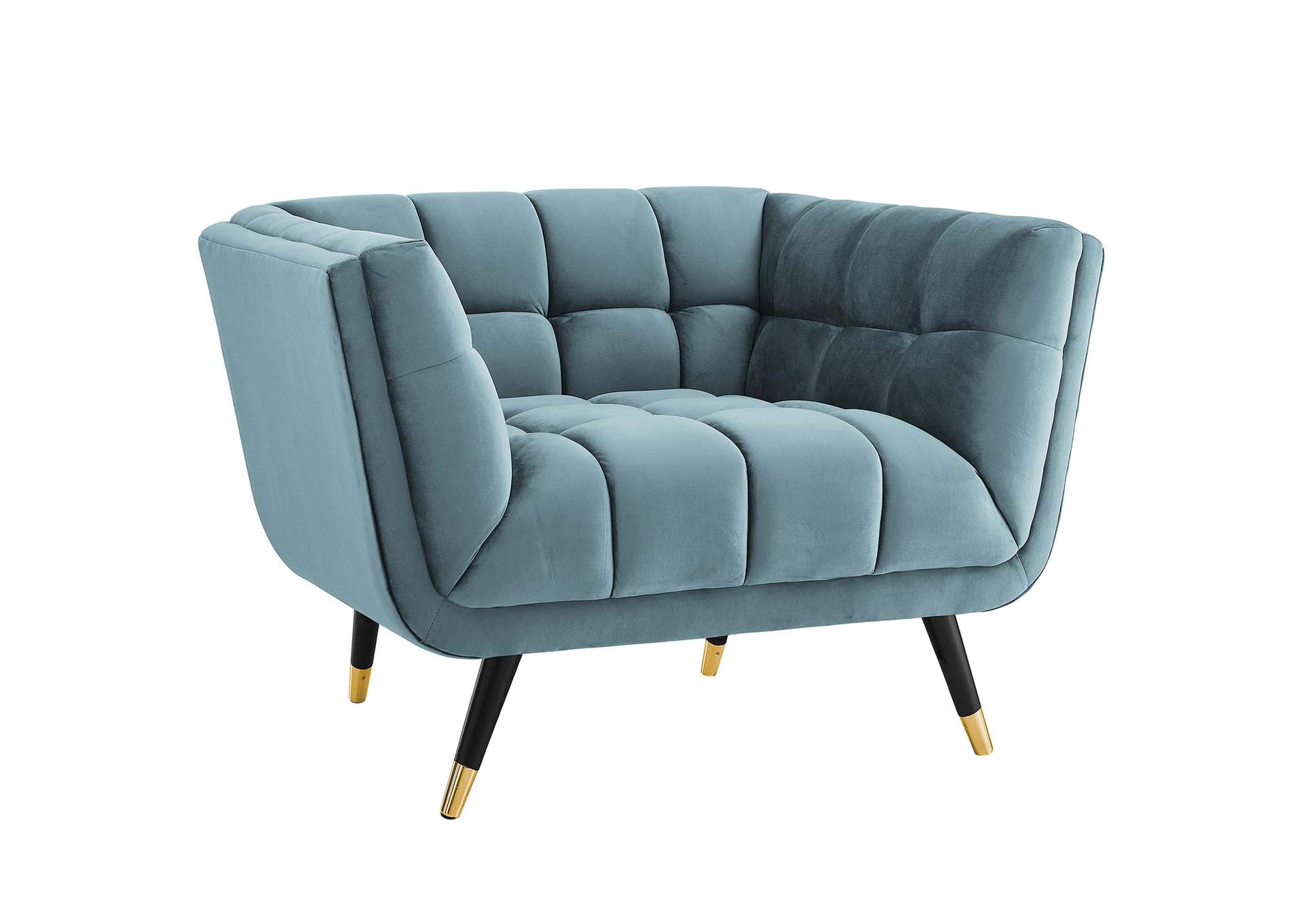 Adept Sea Blue Performance Velvet Armchair,Modway