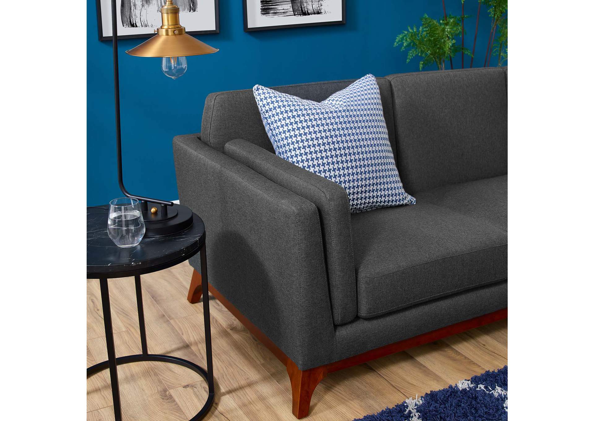 Gray Chance Upholstered Fabric Sofa,Modway
