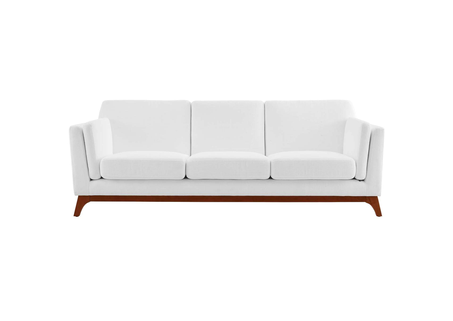 White Chance Upholstered Fabric Sofa,Modway