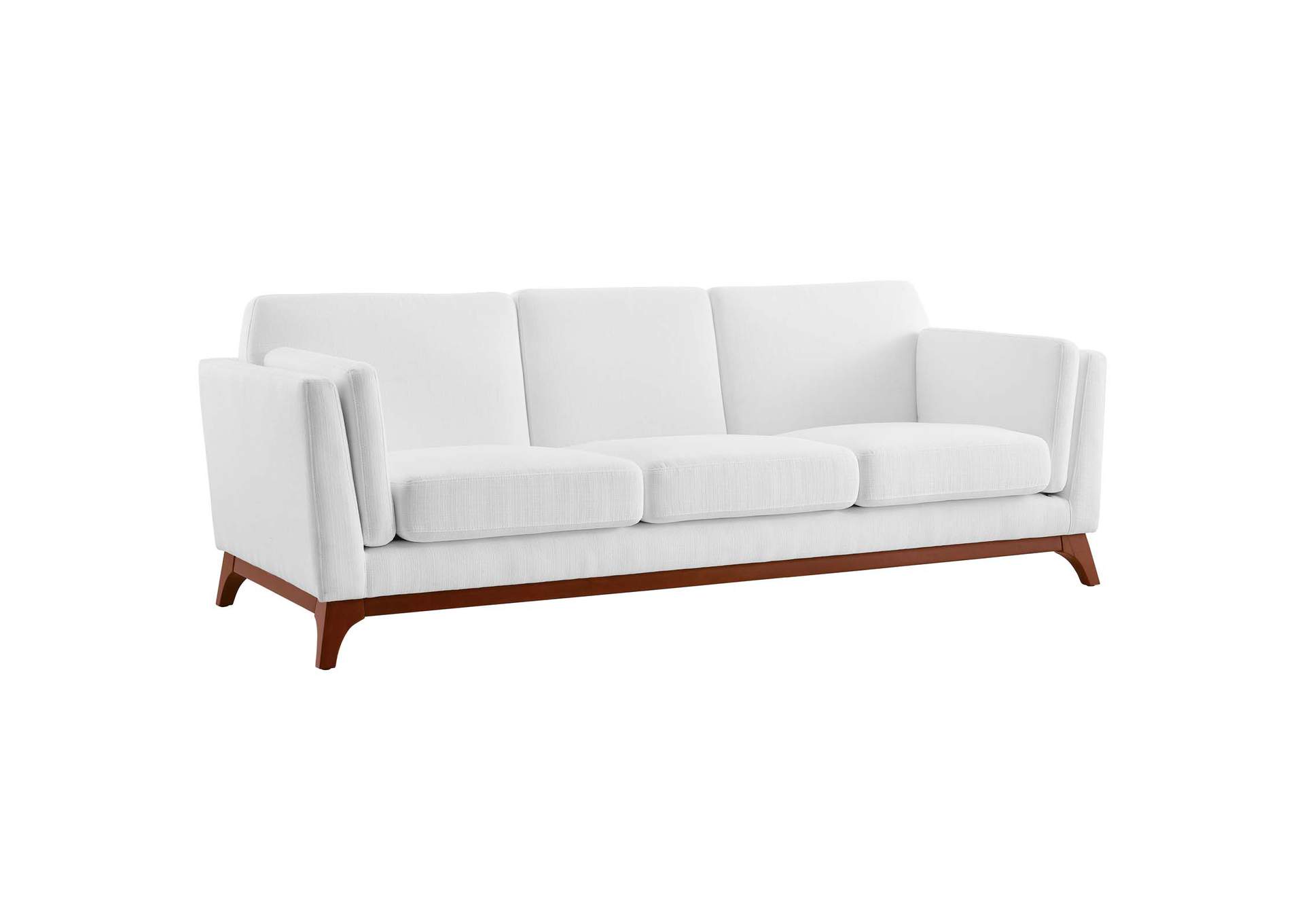 White Chance Upholstered Fabric Sofa,Modway