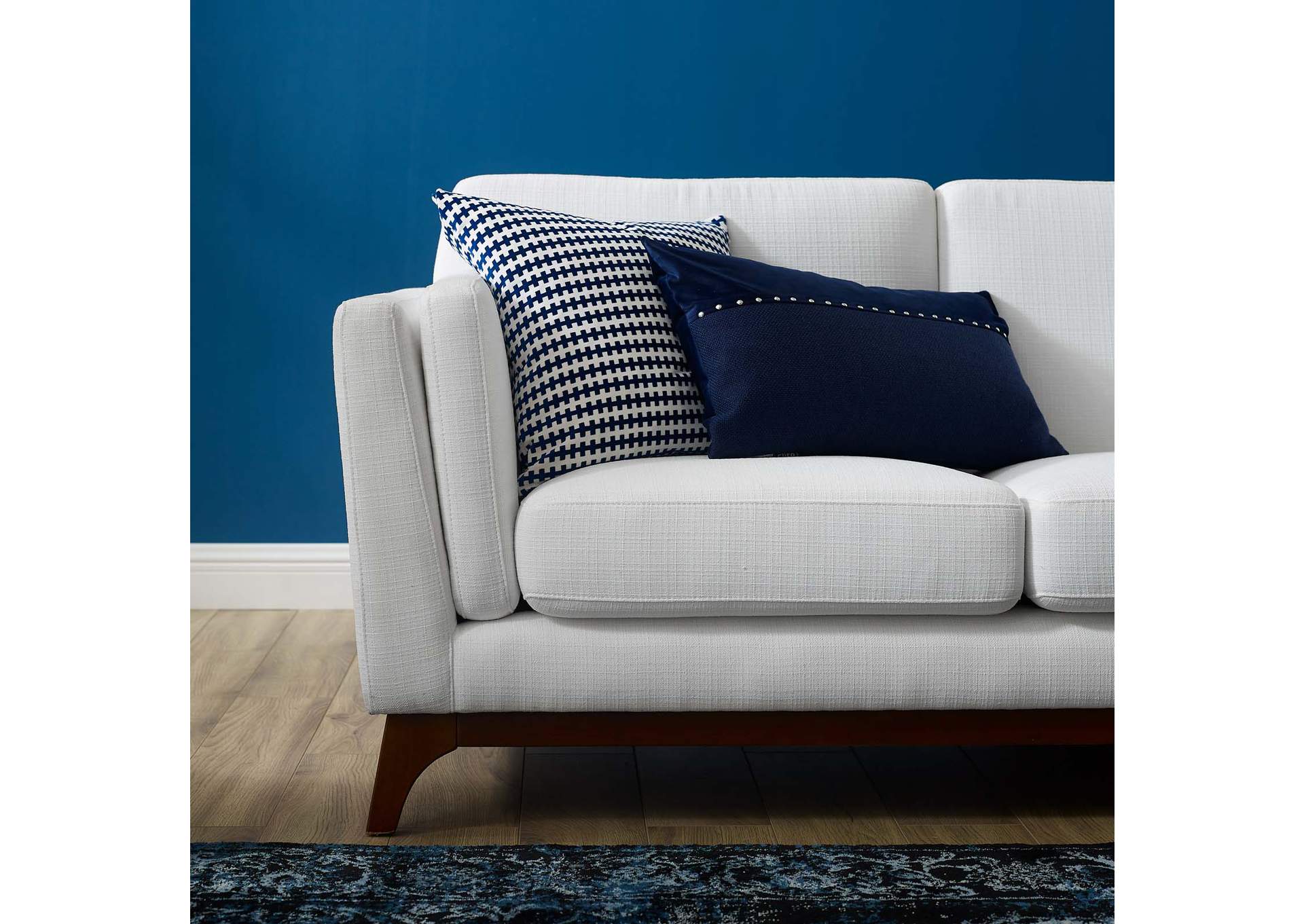 White Chance Upholstered Fabric Sofa,Modway