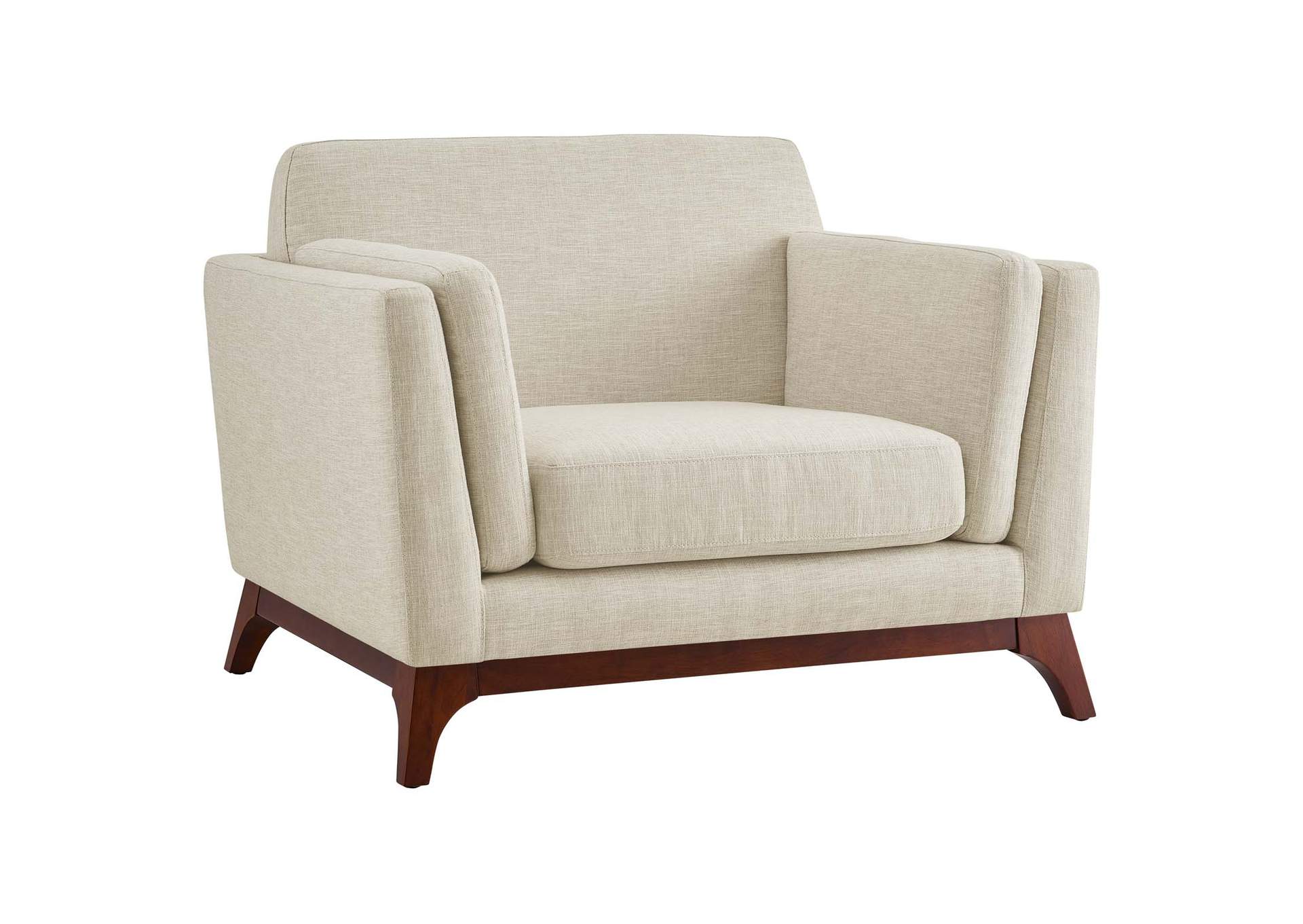 Beige Chance Upholstered Fabric Arm Chair,Modway