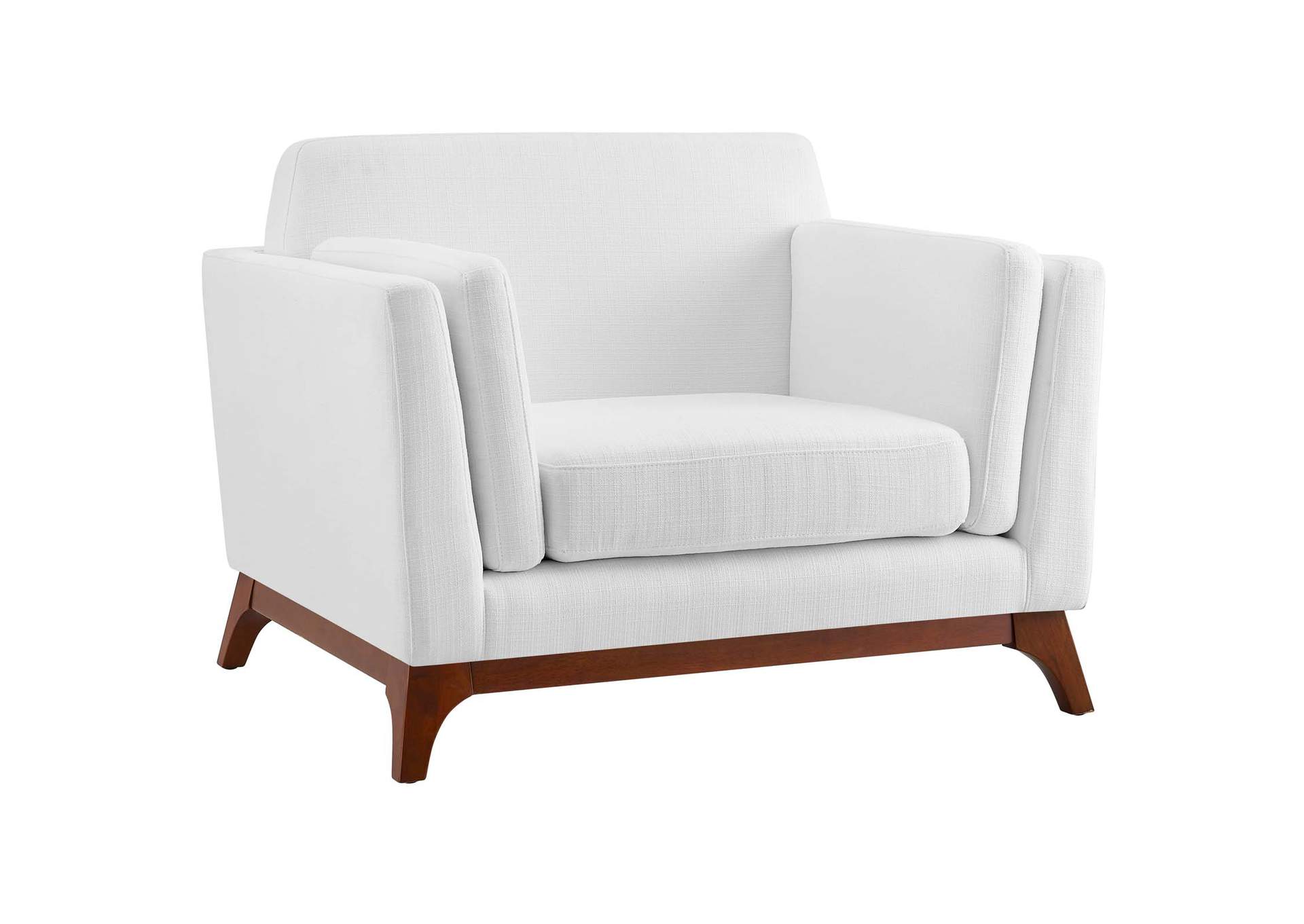 White Chance Upholstered Fabric Arm Chair,Modway
