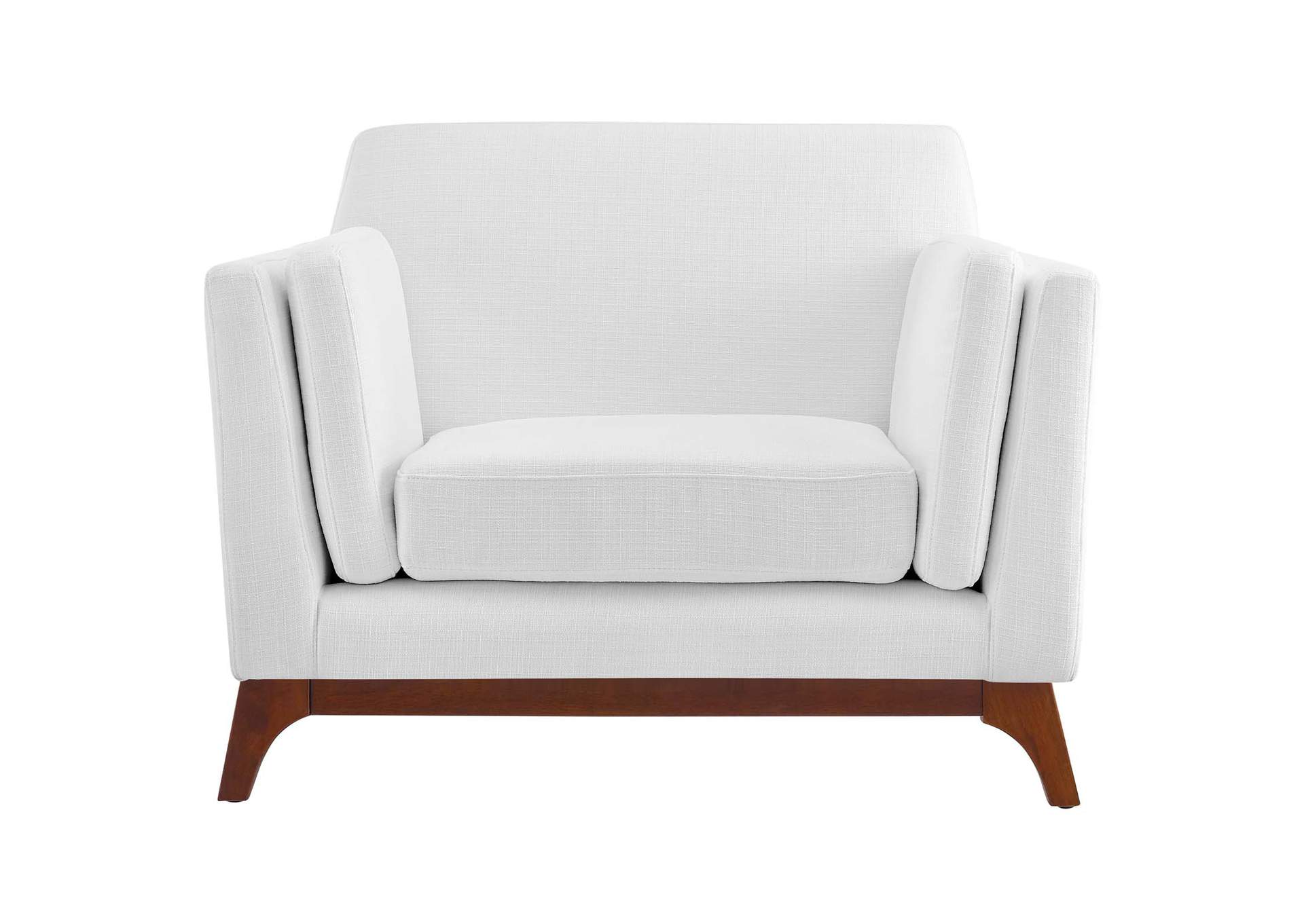 White Chance Upholstered Fabric Arm Chair,Modway