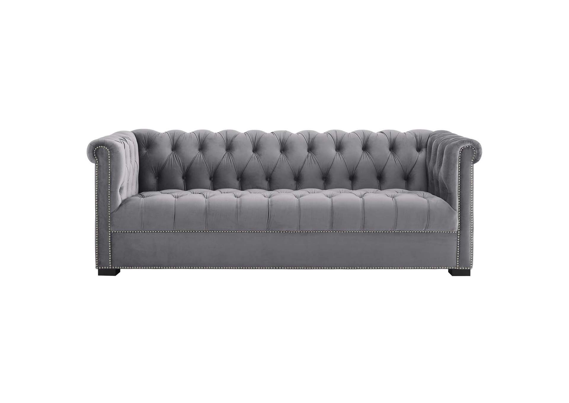 Gray Heritage Performance Velvet Sofa,Modway