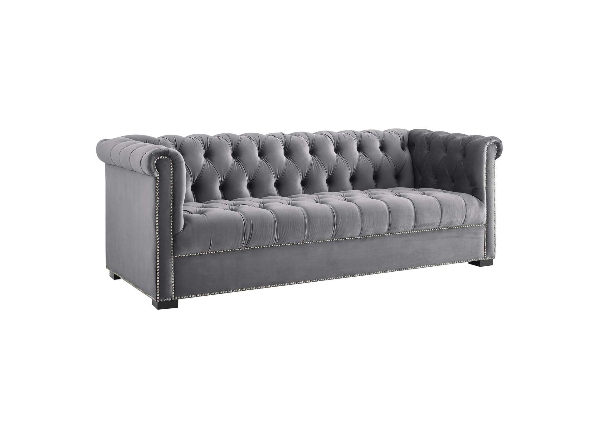 Gray Heritage Performance Velvet Sofa,Modway