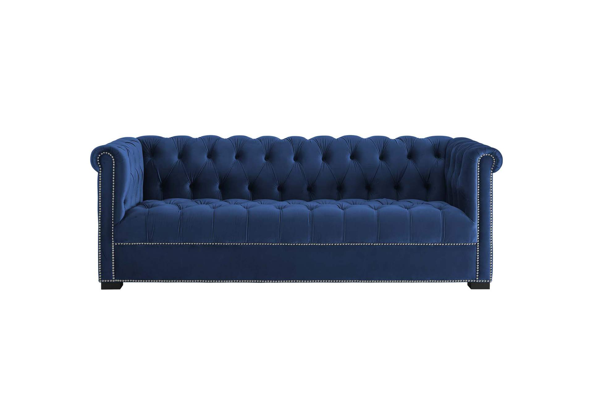 Midnight Blue Heritage Performance Velvet Sofa,Modway