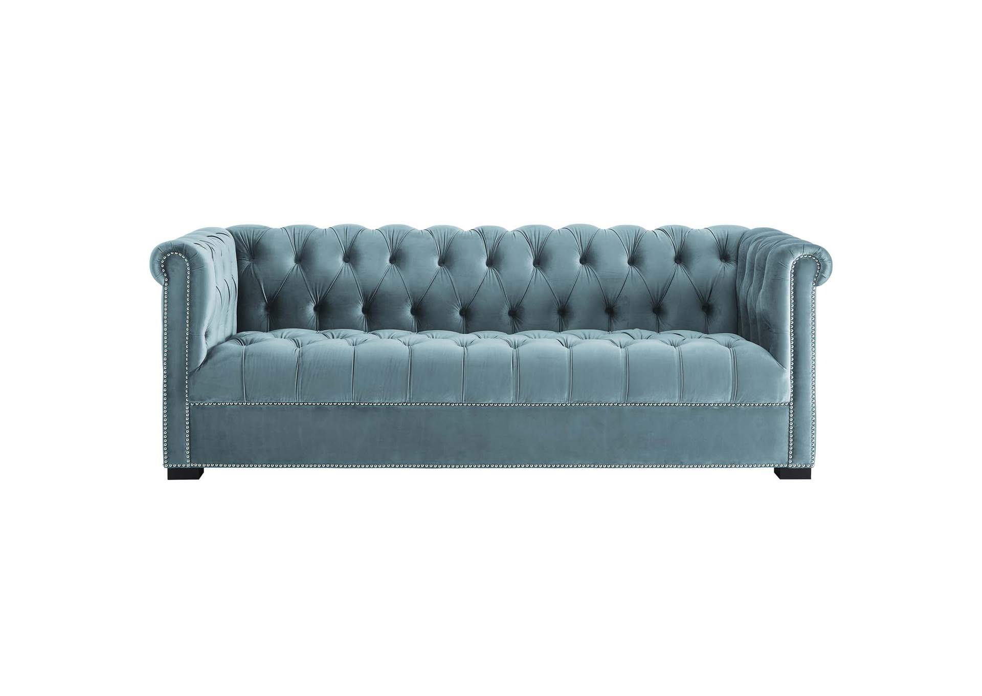 Sea Blue Heritage Performance Velvet Sofa,Modway