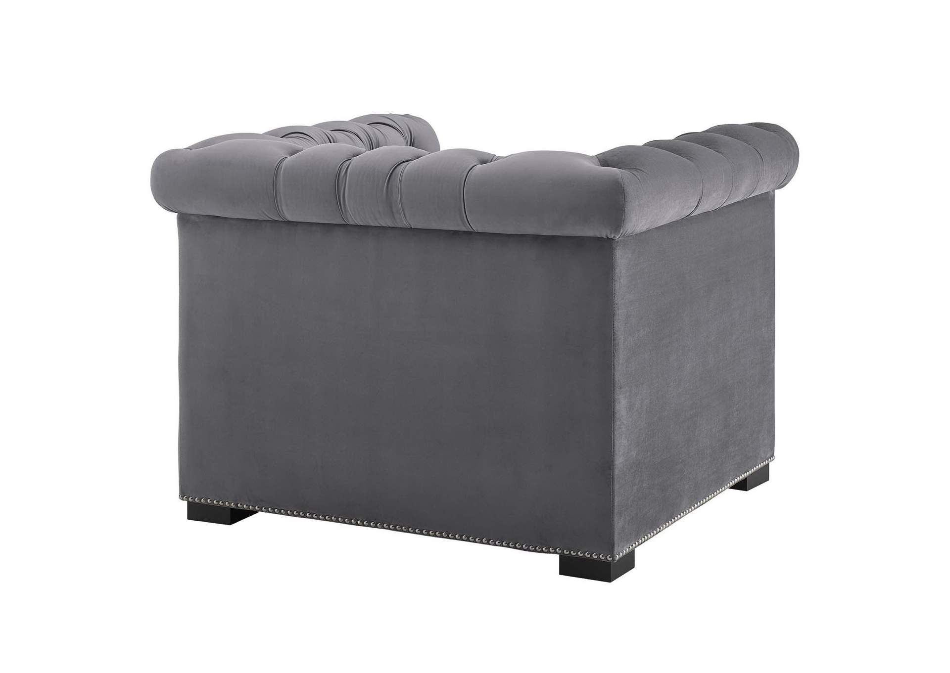 Gray Heritage Performance Velvet Arm Chair,Modway