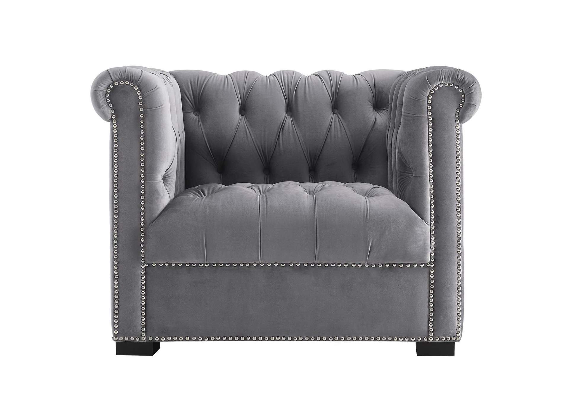 Gray Heritage Performance Velvet Arm Chair,Modway