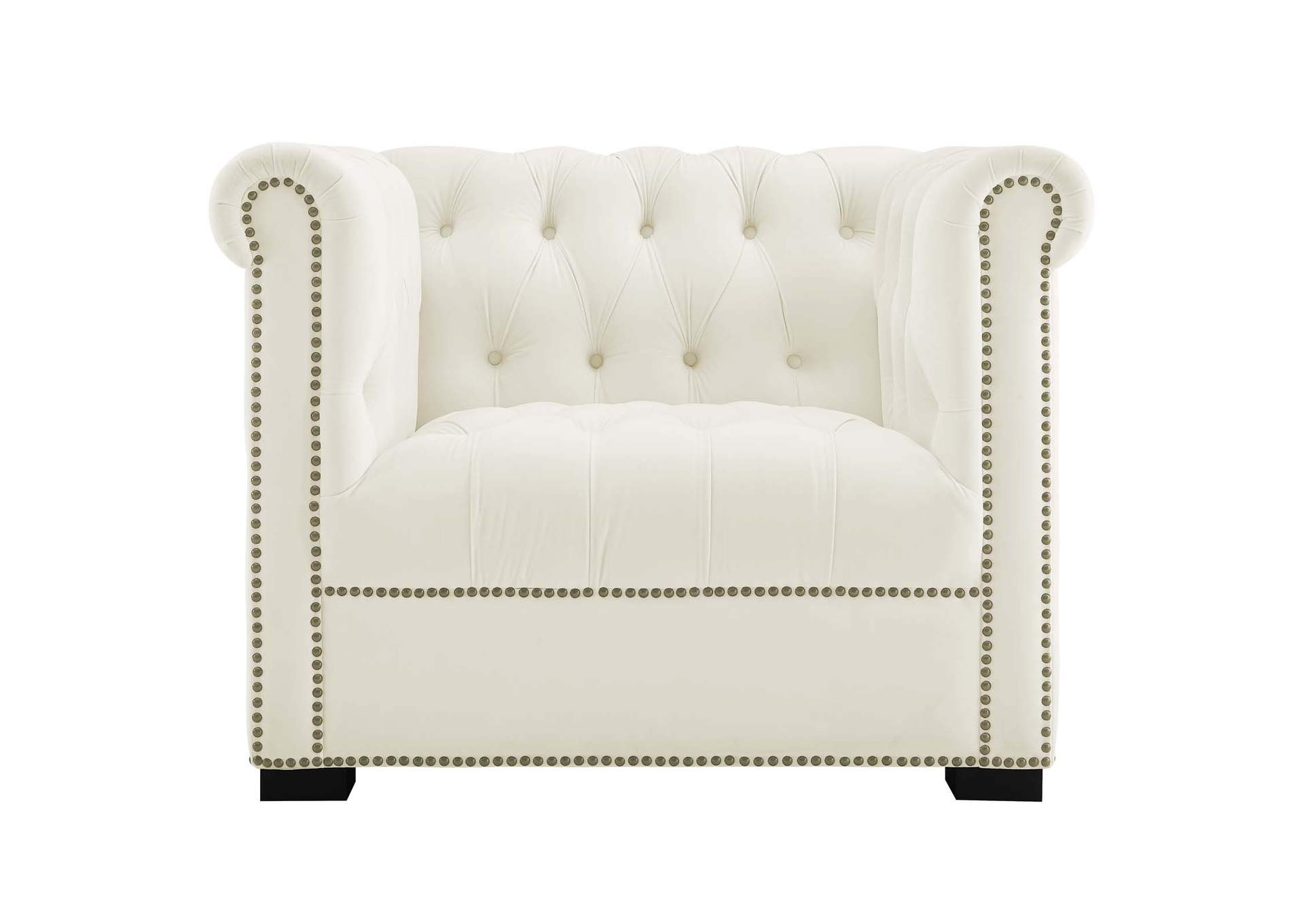 Ivory Heritage Performance Velvet Arm Chair,Modway