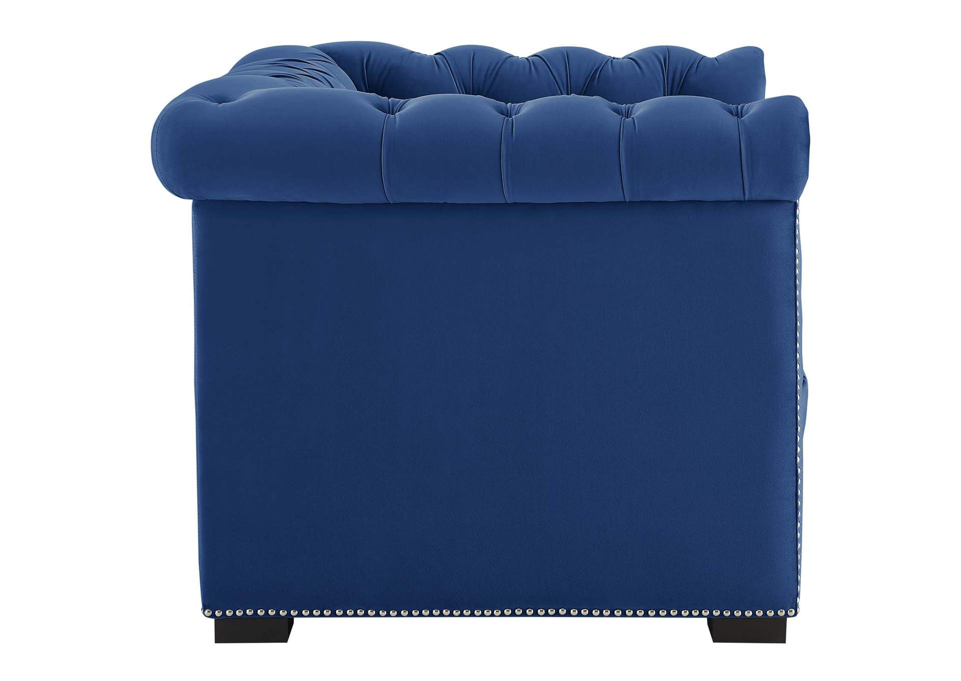 Midnight Blue Heritage Performance Velvet Arm Chair,Modway