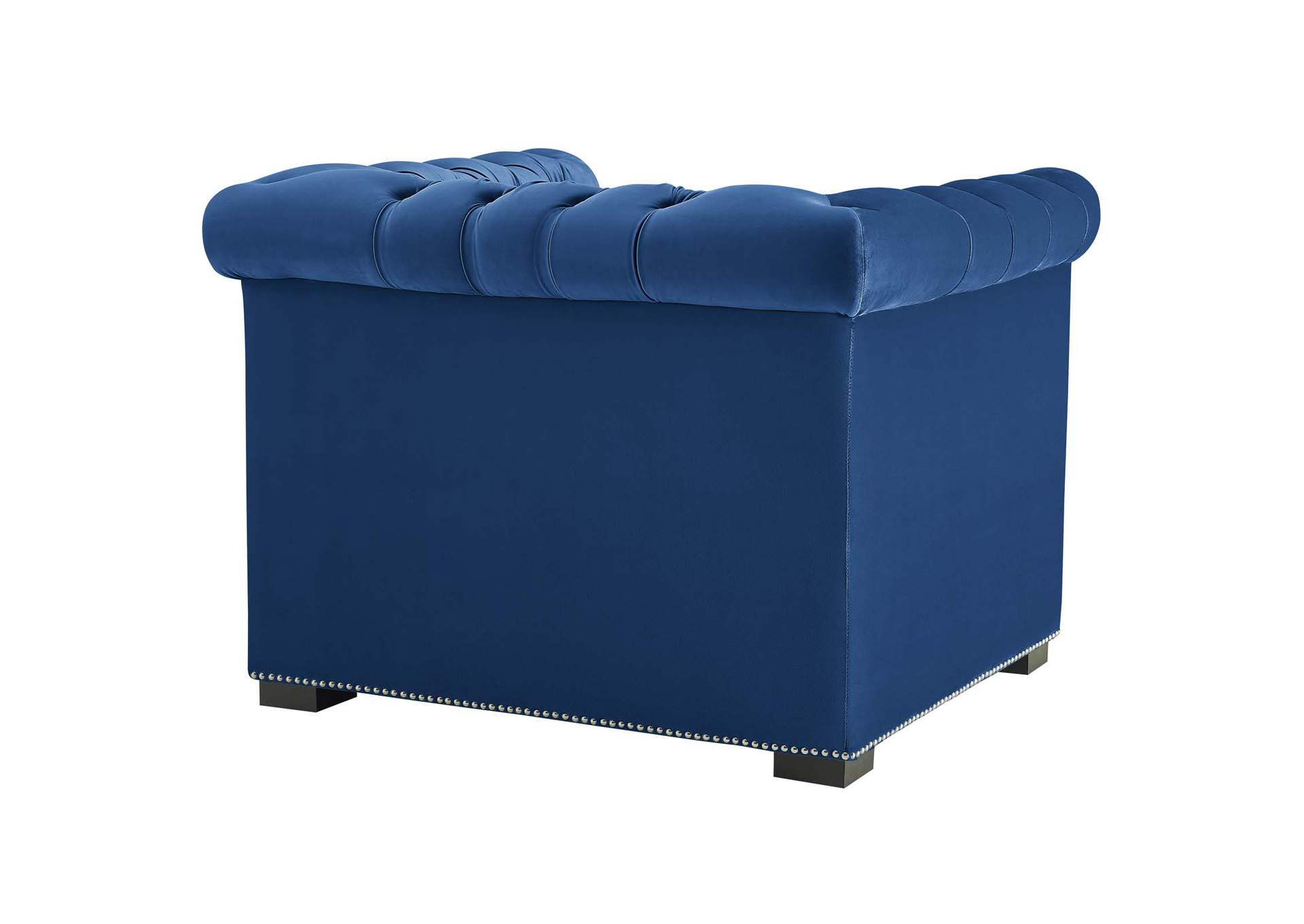 Midnight Blue Heritage Performance Velvet Arm Chair,Modway