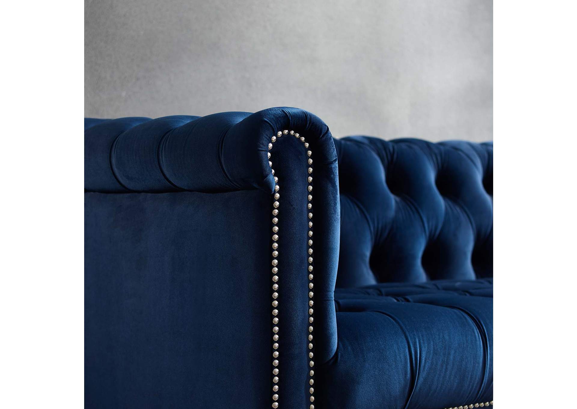 Midnight Blue Heritage Performance Velvet Arm Chair,Modway