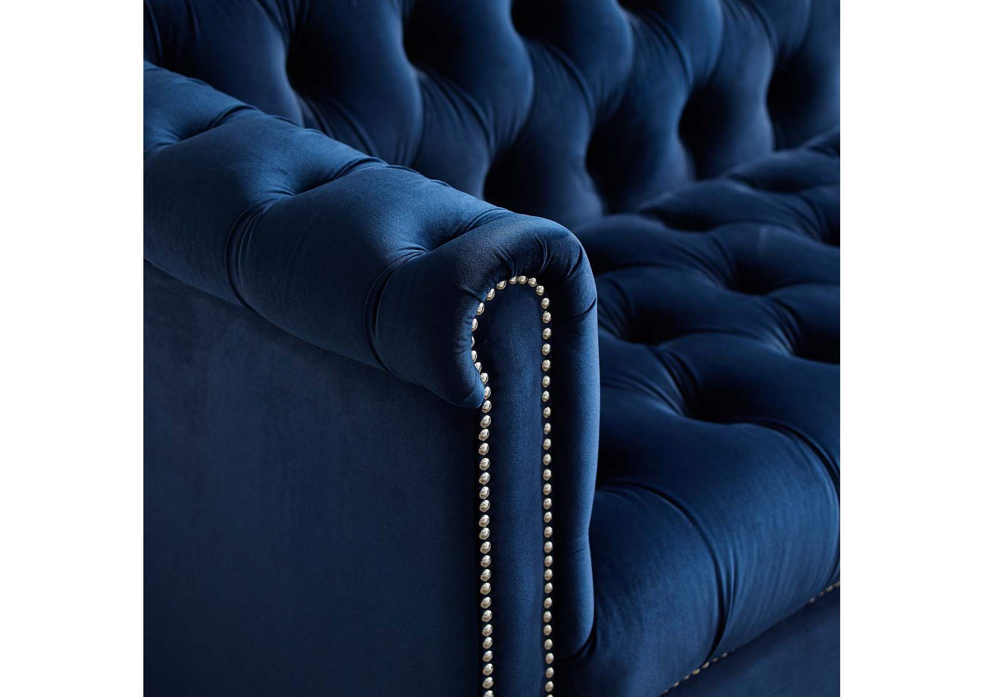 Midnight Blue Heritage Performance Velvet Arm Chair,Modway