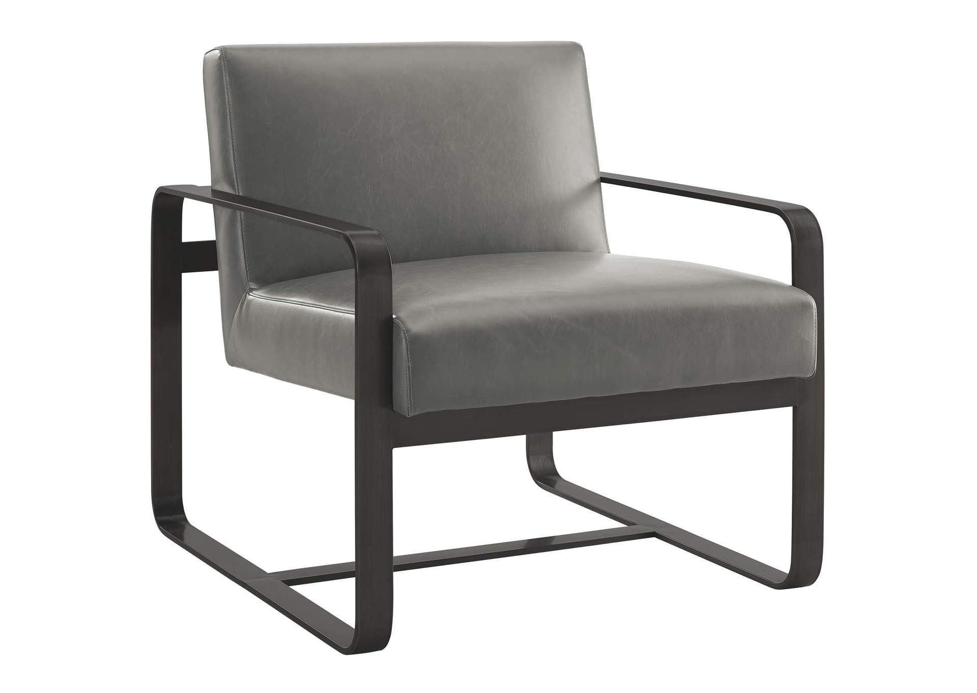 Gray Astute Faux Leather Arm Chair,Modway