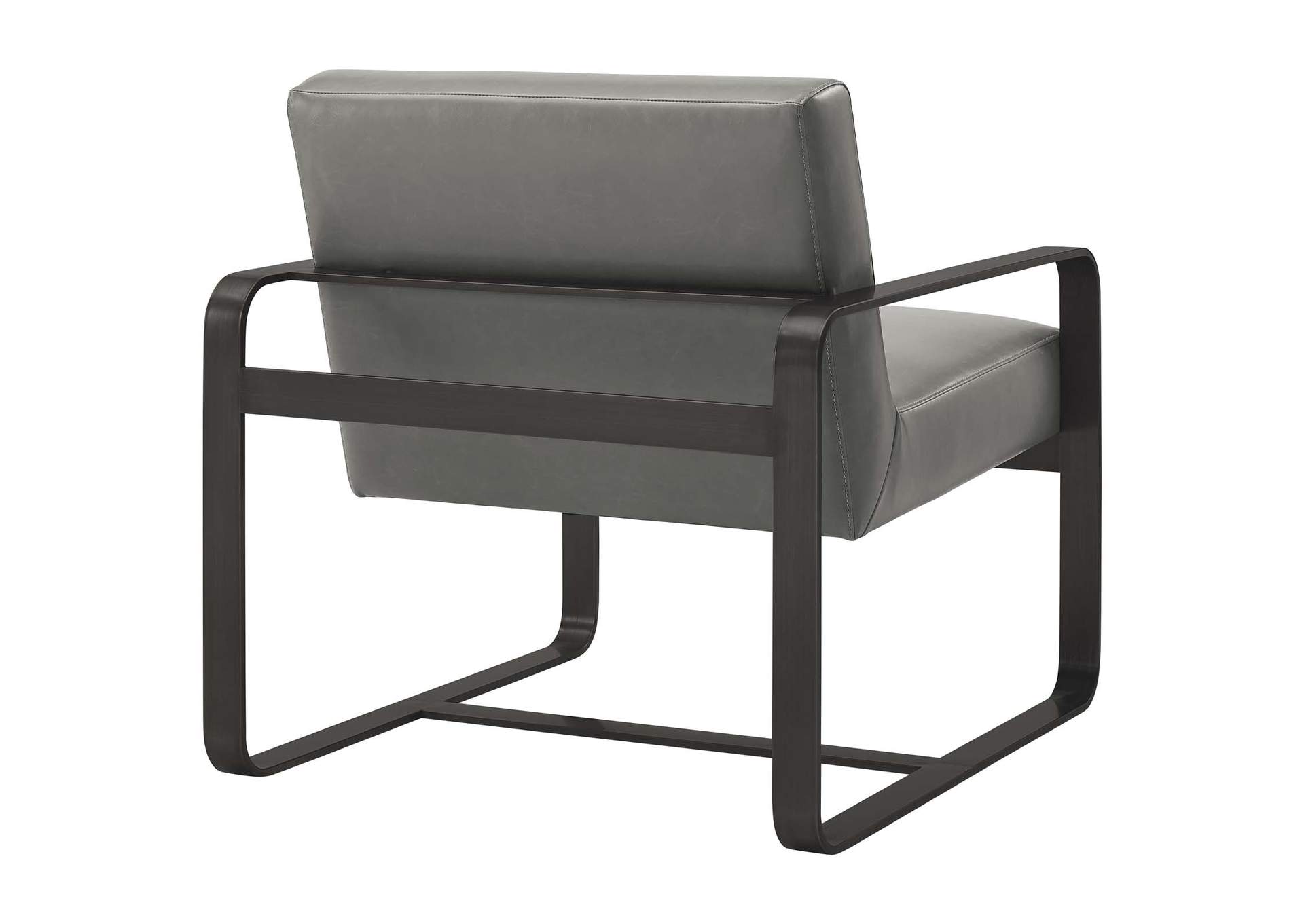 Gray Astute Faux Leather Arm Chair,Modway