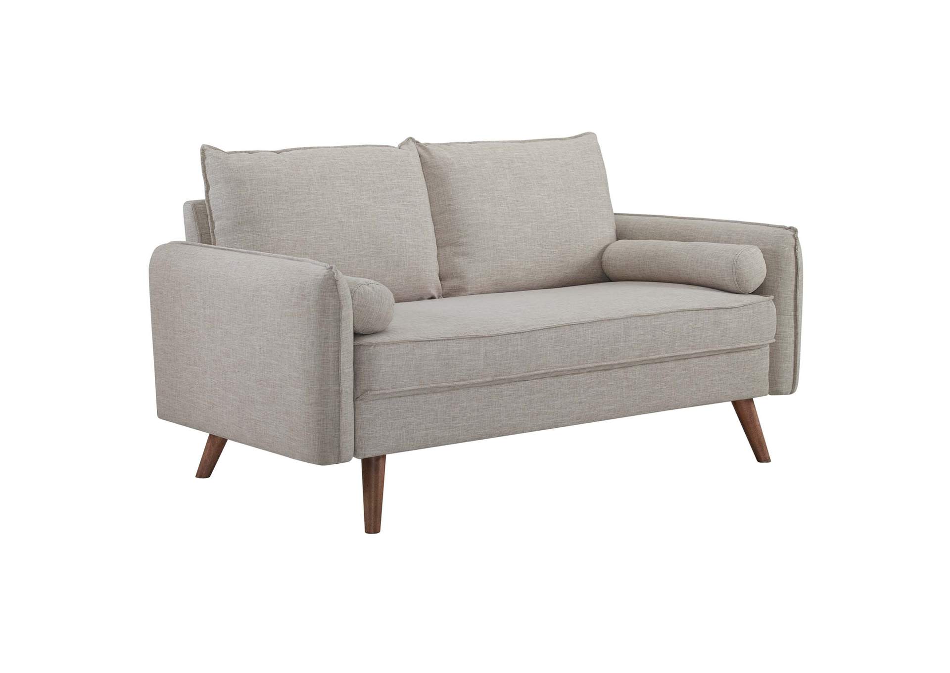 Beige Revive Upholstered Fabric Loveseat,Modway