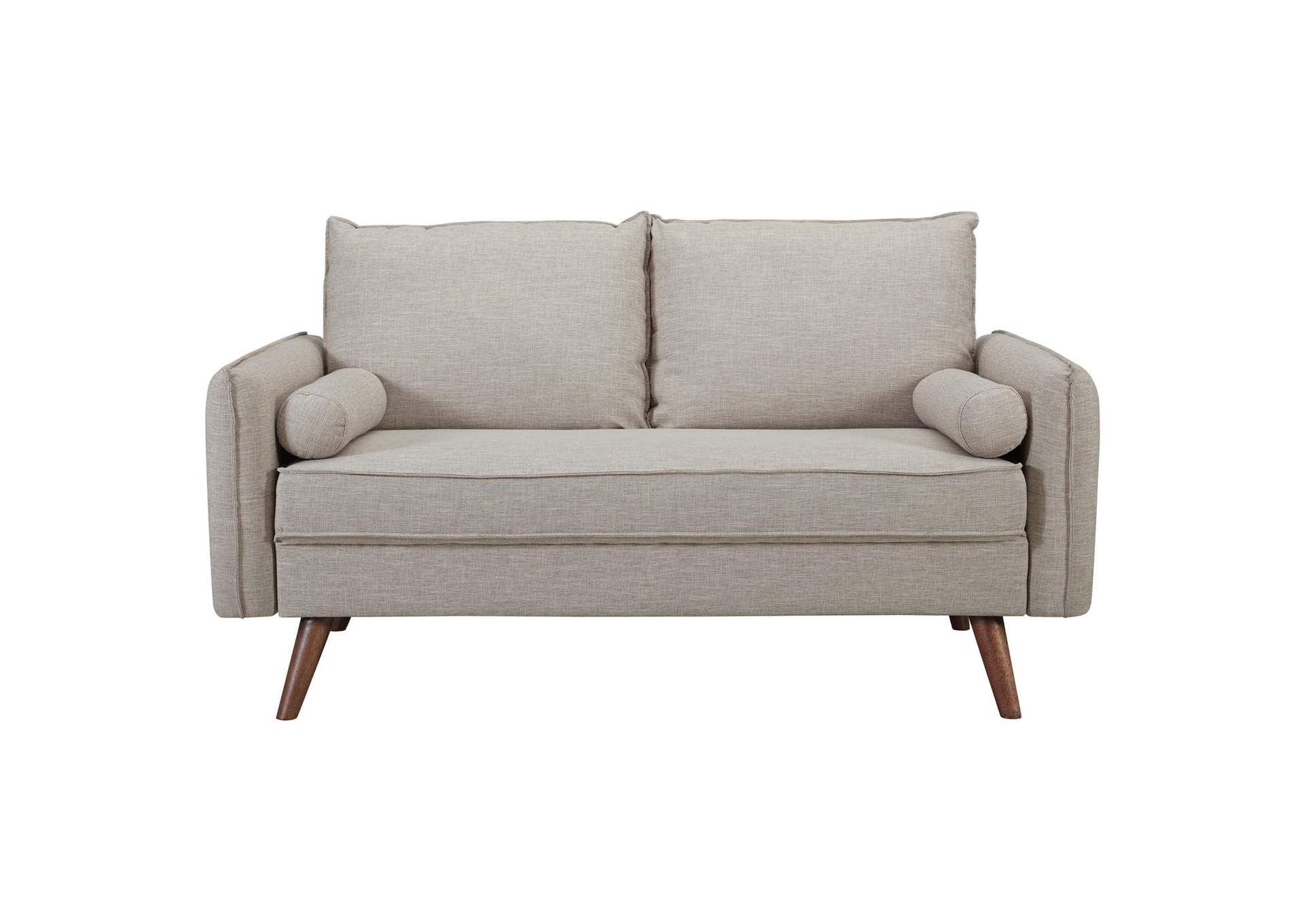 Beige Revive Upholstered Fabric Loveseat,Modway