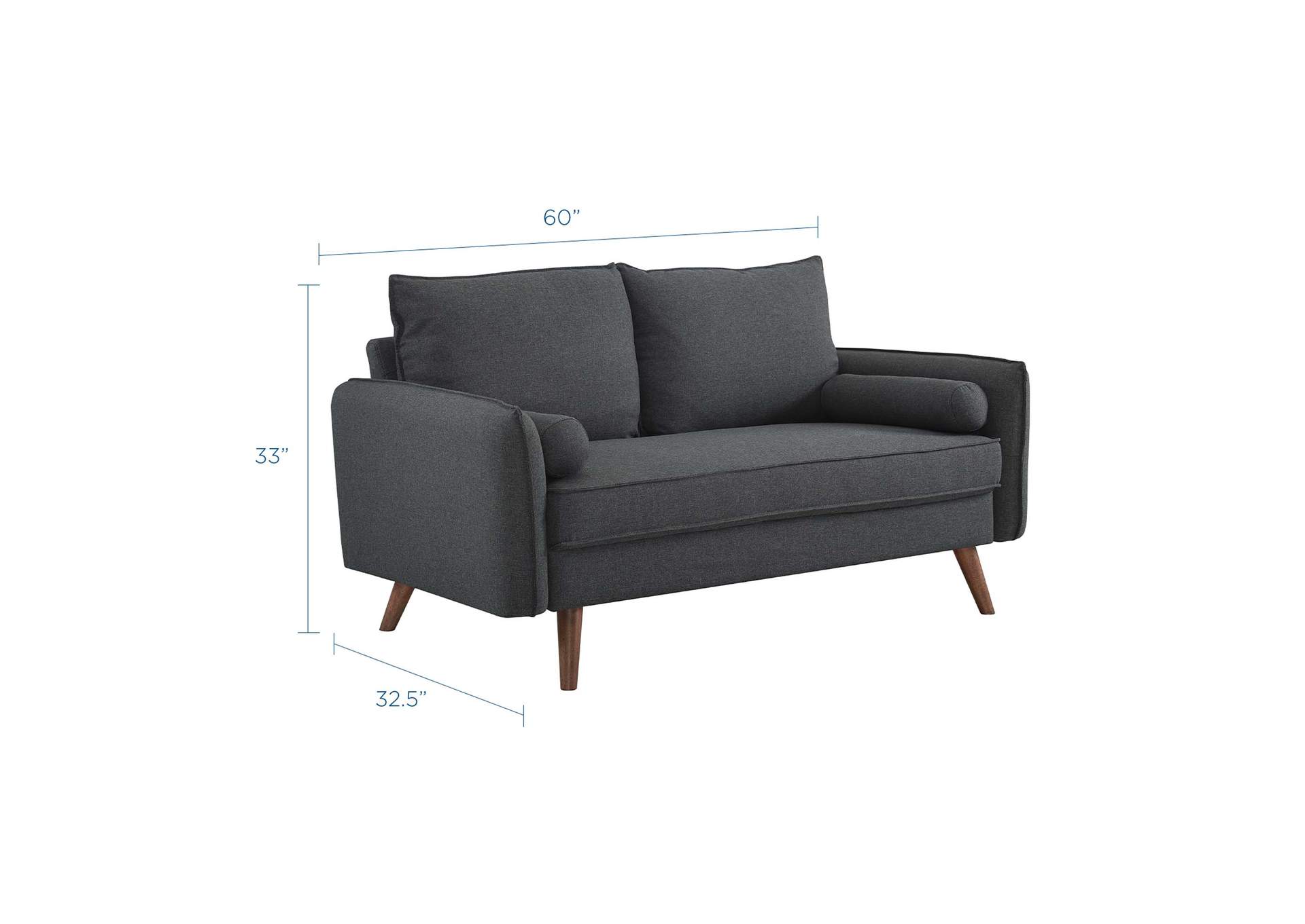 Gray Revive Upholstered Fabric Loveseat,Modway
