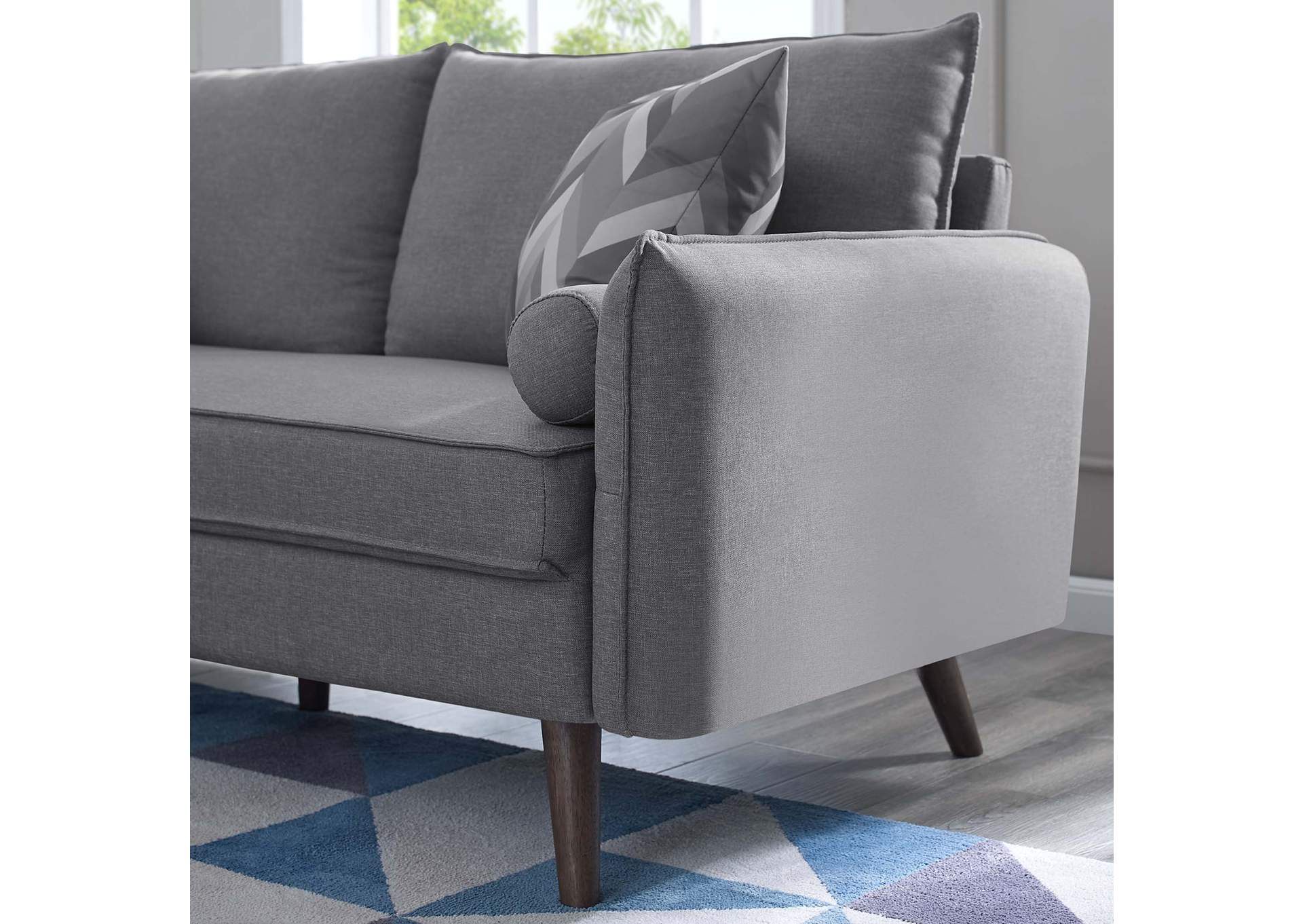 Light Gray Revive Upholstered Fabric Loveseat,Modway