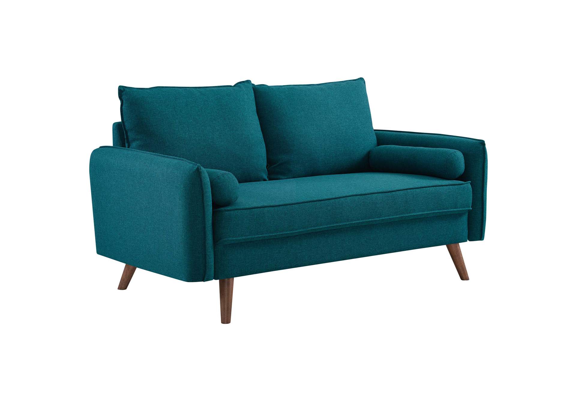 Teal Revive Upholstered Fabric Loveseat,Modway