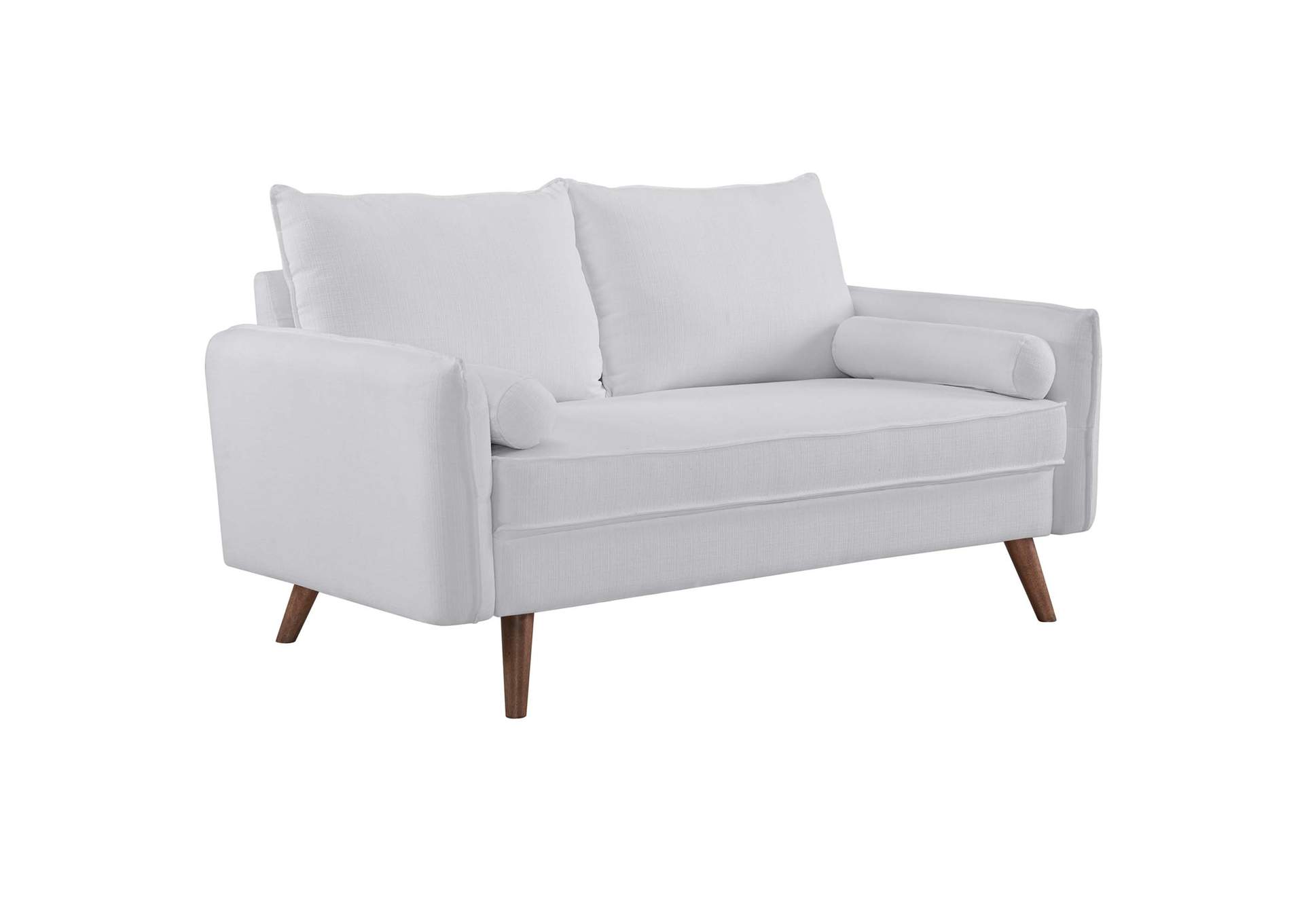 White Revive Upholstered Fabric Loveseat,Modway