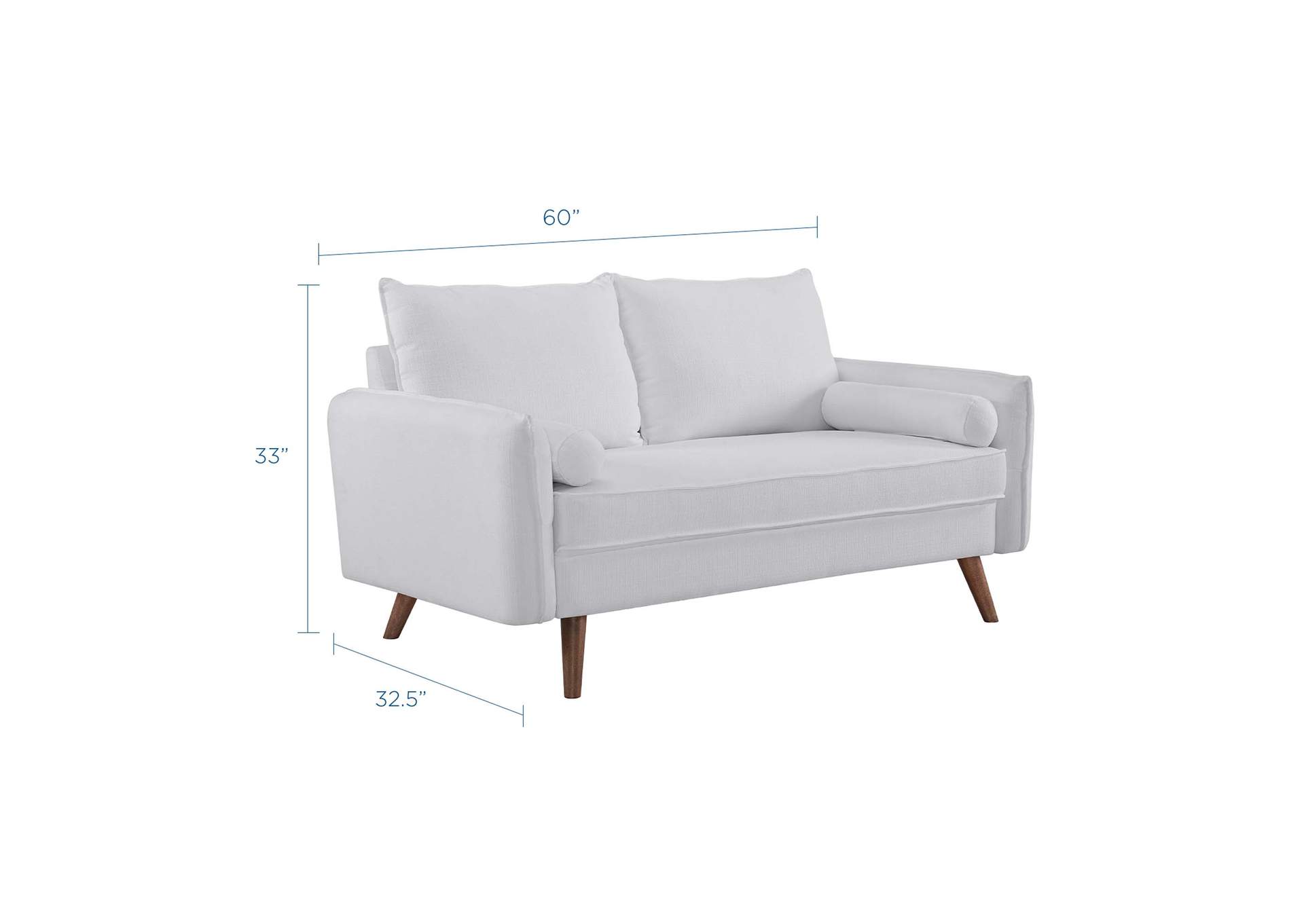White Revive Upholstered Fabric Loveseat,Modway
