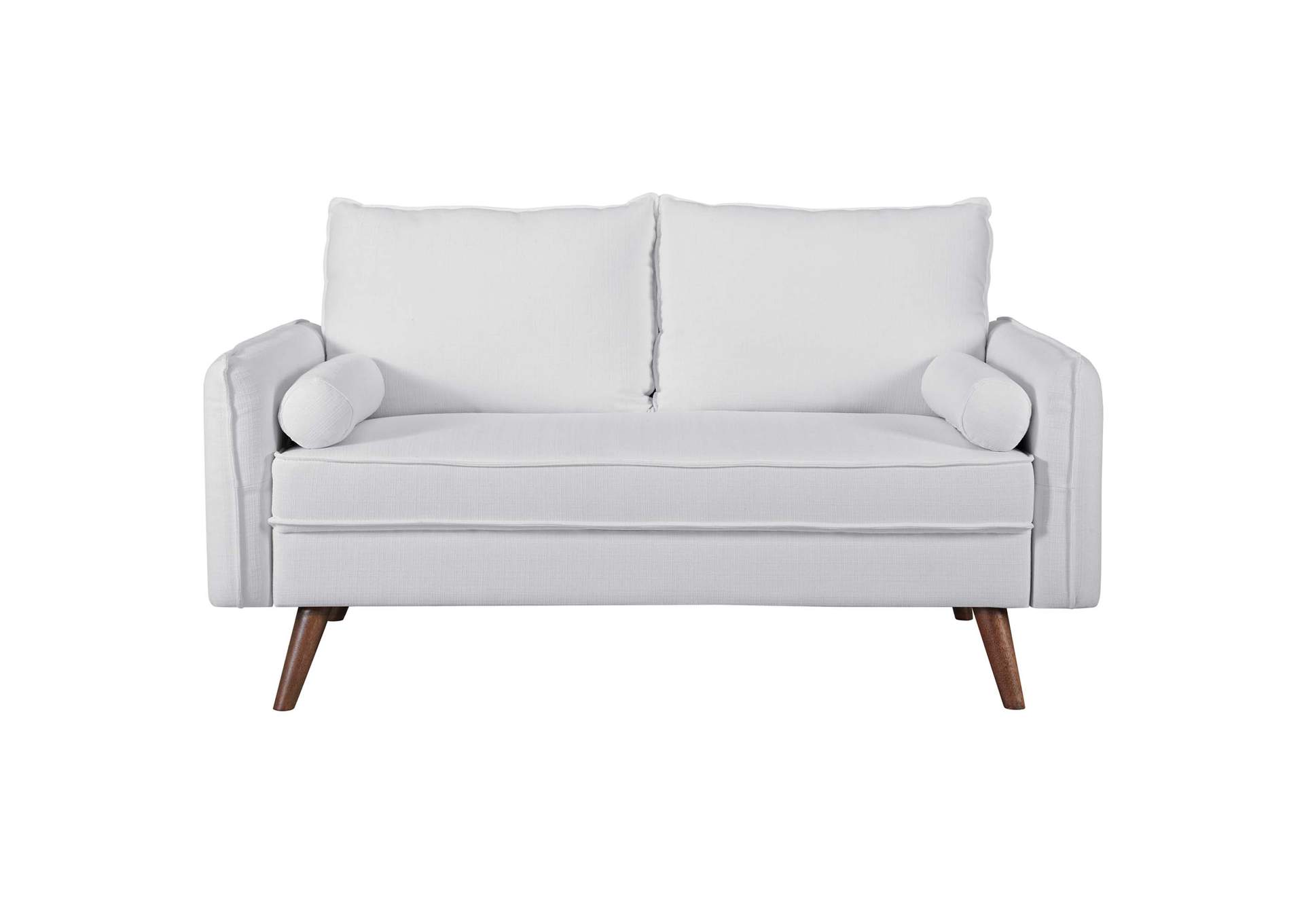 White Revive Upholstered Fabric Loveseat,Modway