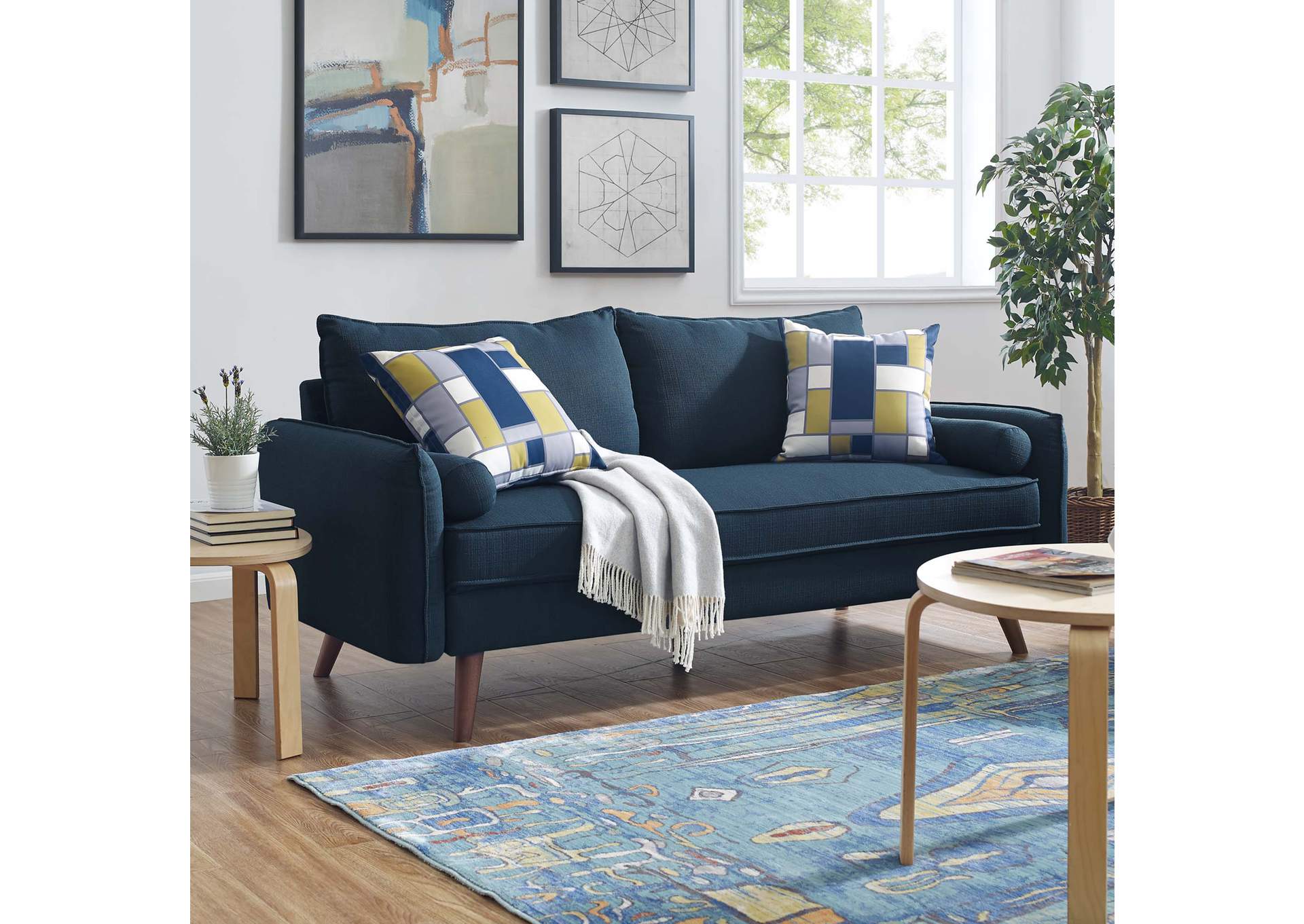 Azure Revive Upholstered Fabric Sofa,Modway