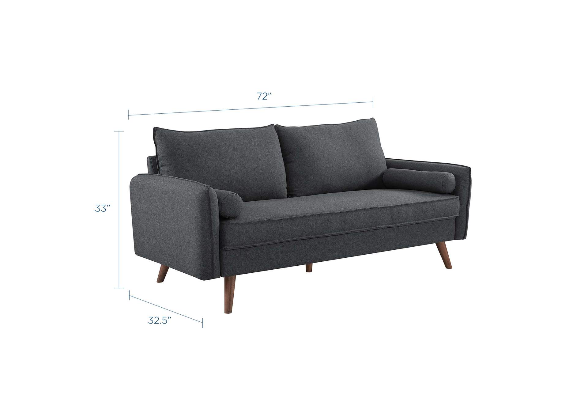 Gray Revive Upholstered Fabric Sofa,Modway