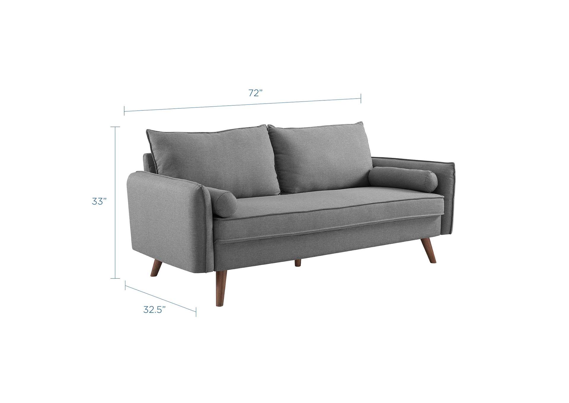 Light Gray Revive Upholstered Fabric Sofa,Modway