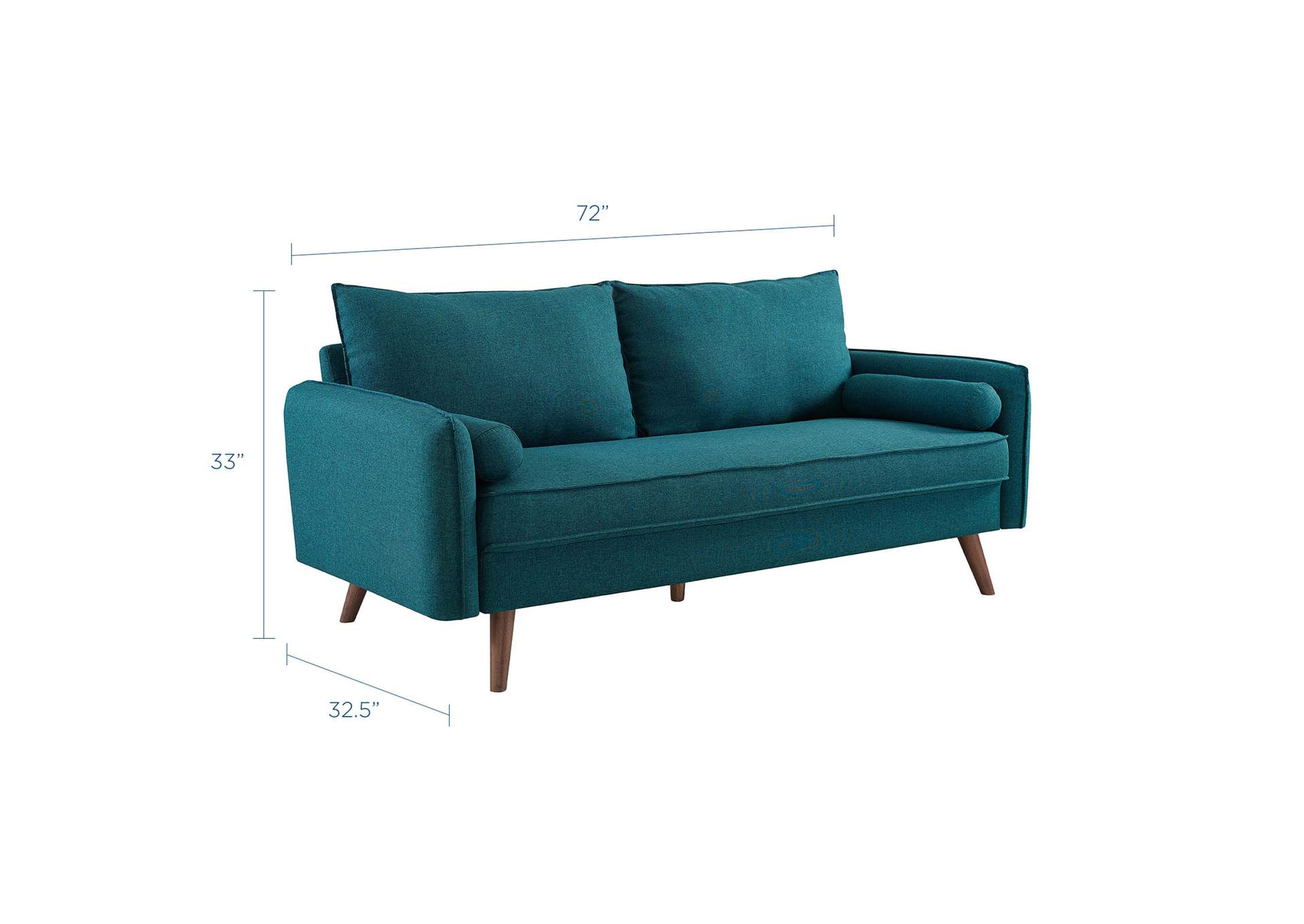 Teal Revive Upholstered Fabric Sofa,Modway