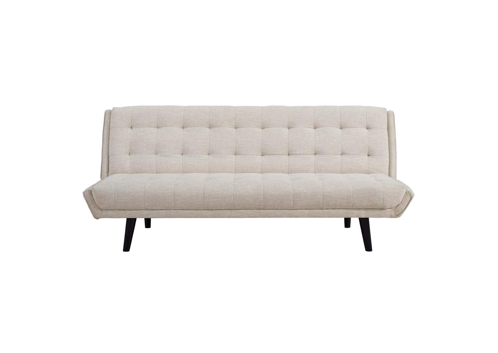 Beige Glance Tufted Convertible Fabric Sofa Bed,Modway