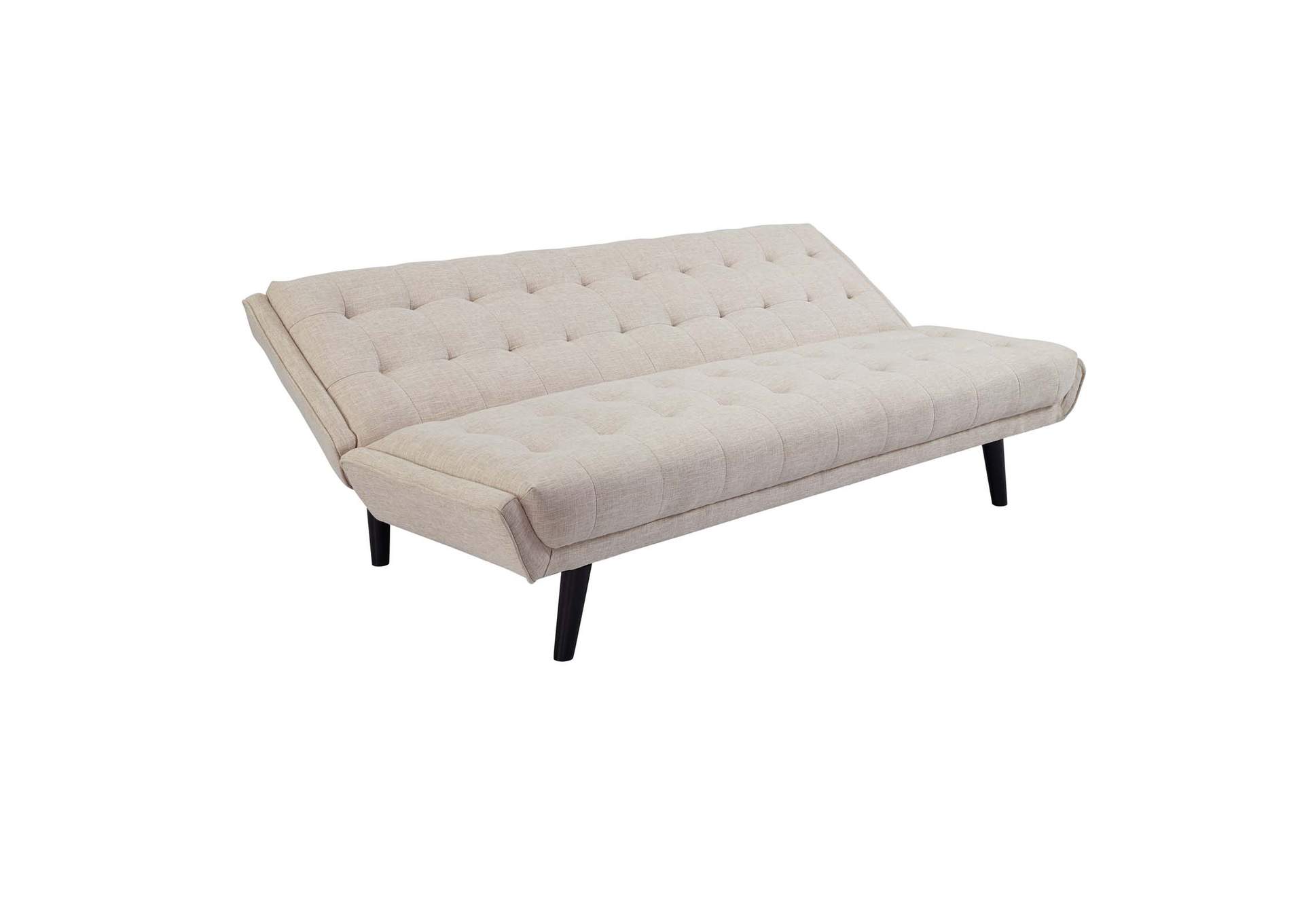 Beige Glance Tufted Convertible Fabric Sofa Bed,Modway