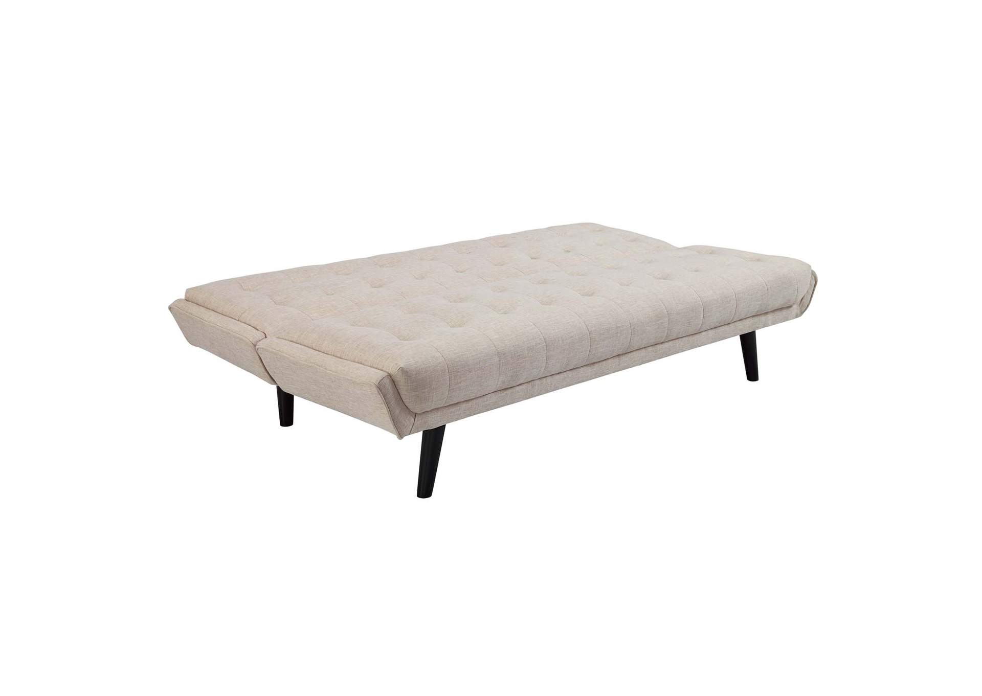 Beige Glance Tufted Convertible Fabric Sofa Bed,Modway