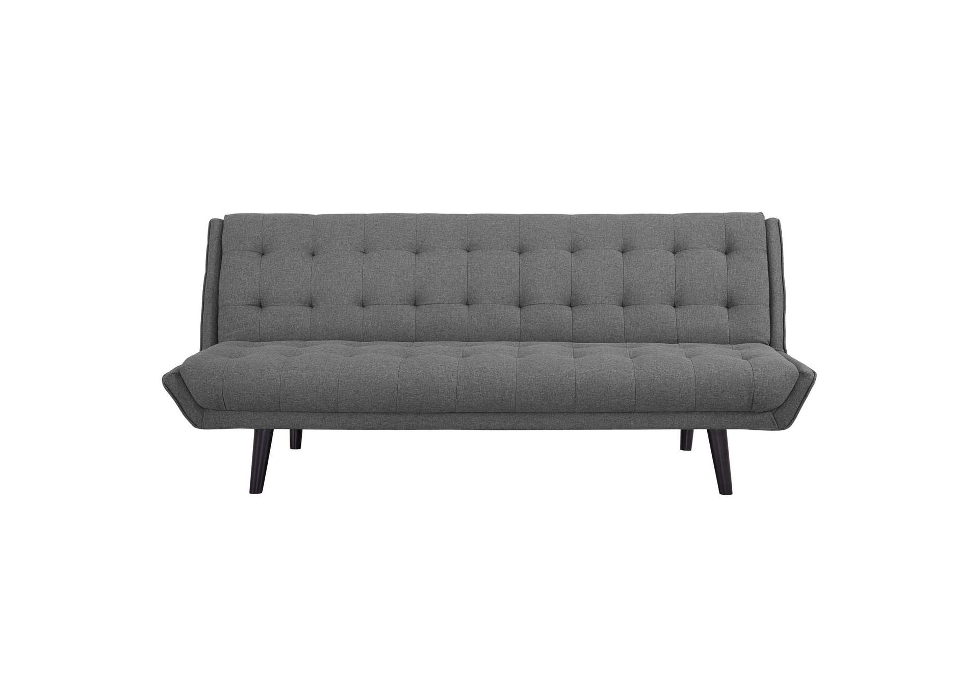 Gray Glance Tufted Convertible Fabric Sofa Bed,Modway