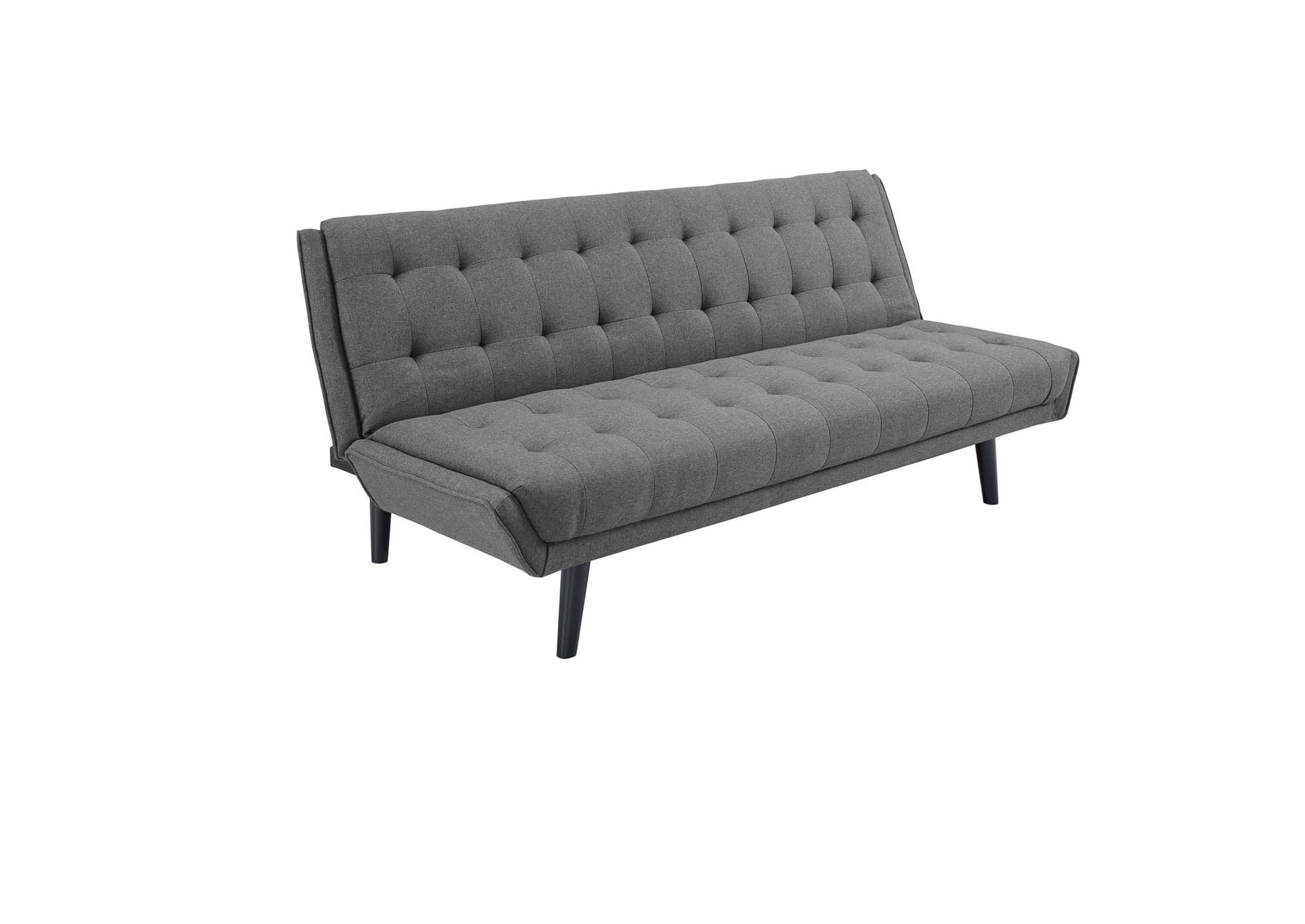 Gray Glance Tufted Convertible Fabric Sofa Bed,Modway