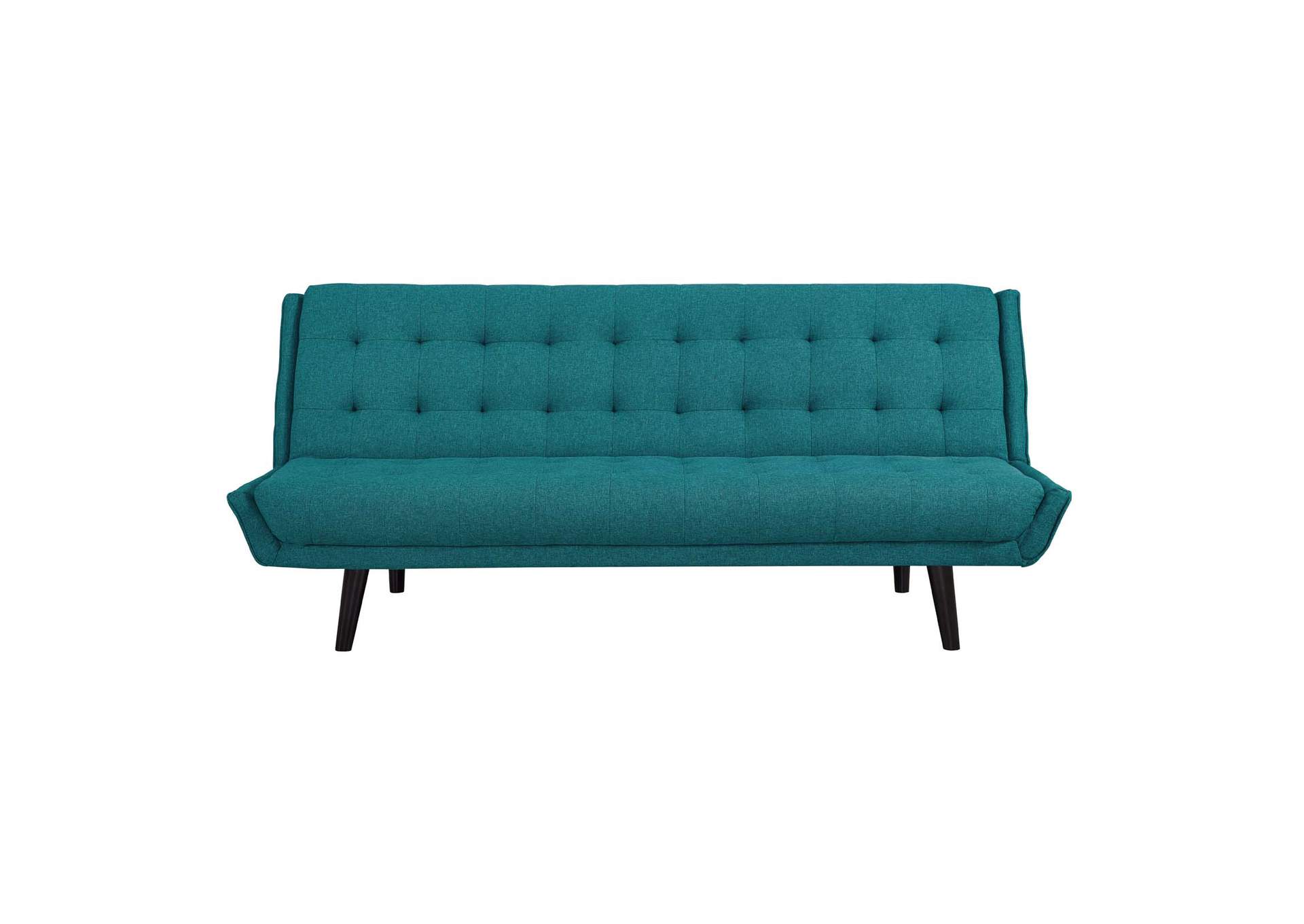 Teal Glance Tufted Convertible Fabric Sofa Bed,Modway
