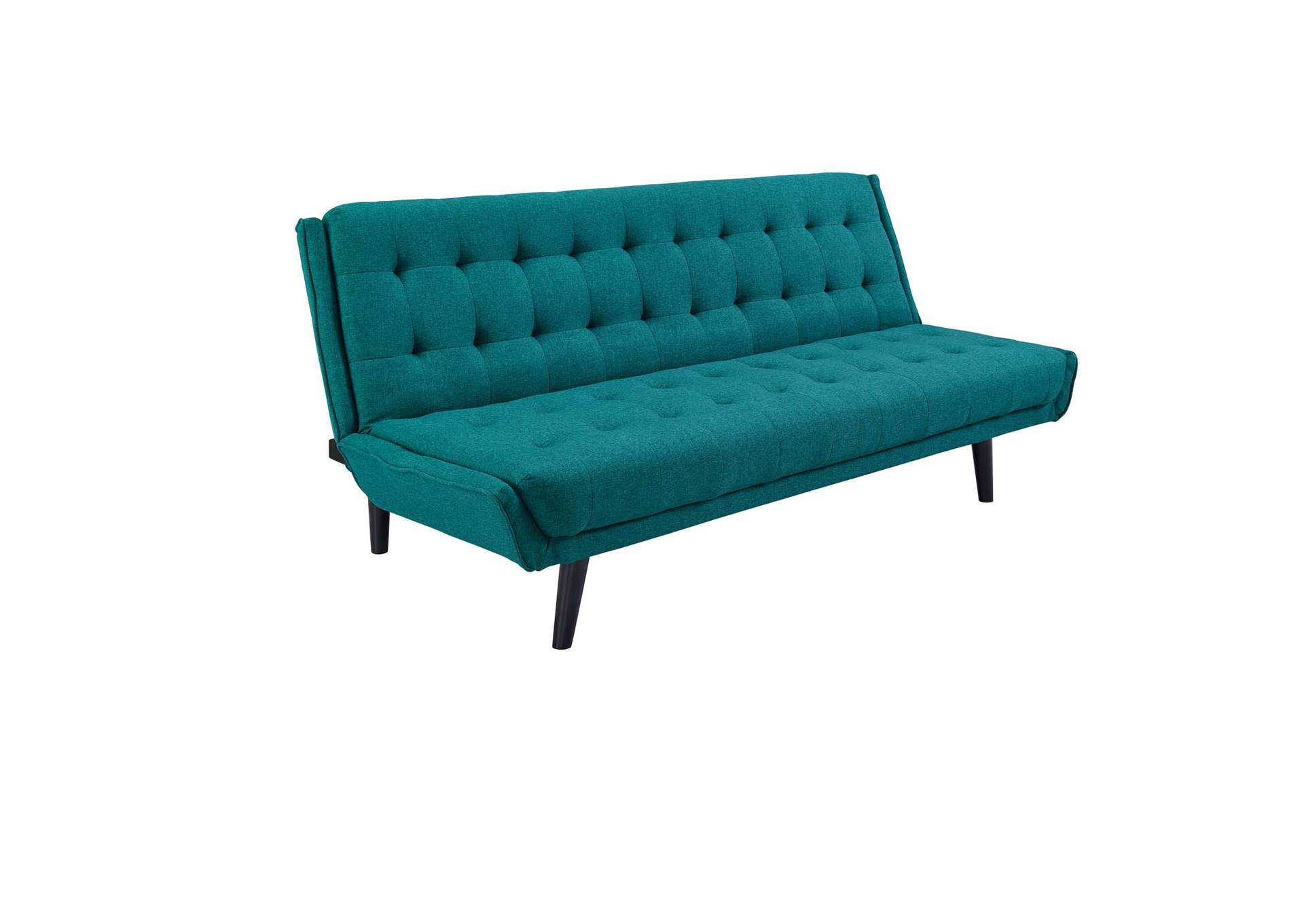 Teal Glance Tufted Convertible Fabric Sofa Bed,Modway