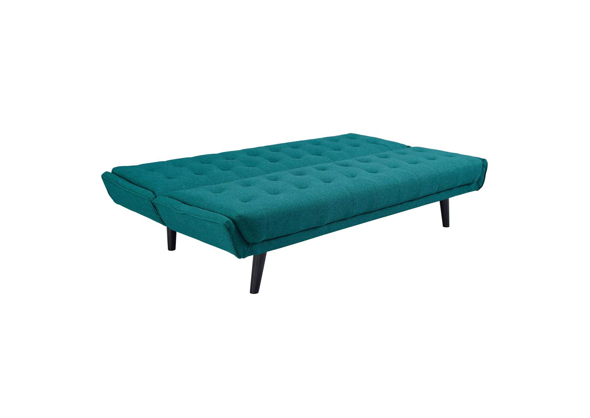 Teal Glance Tufted Convertible Fabric Sofa Bed,Modway