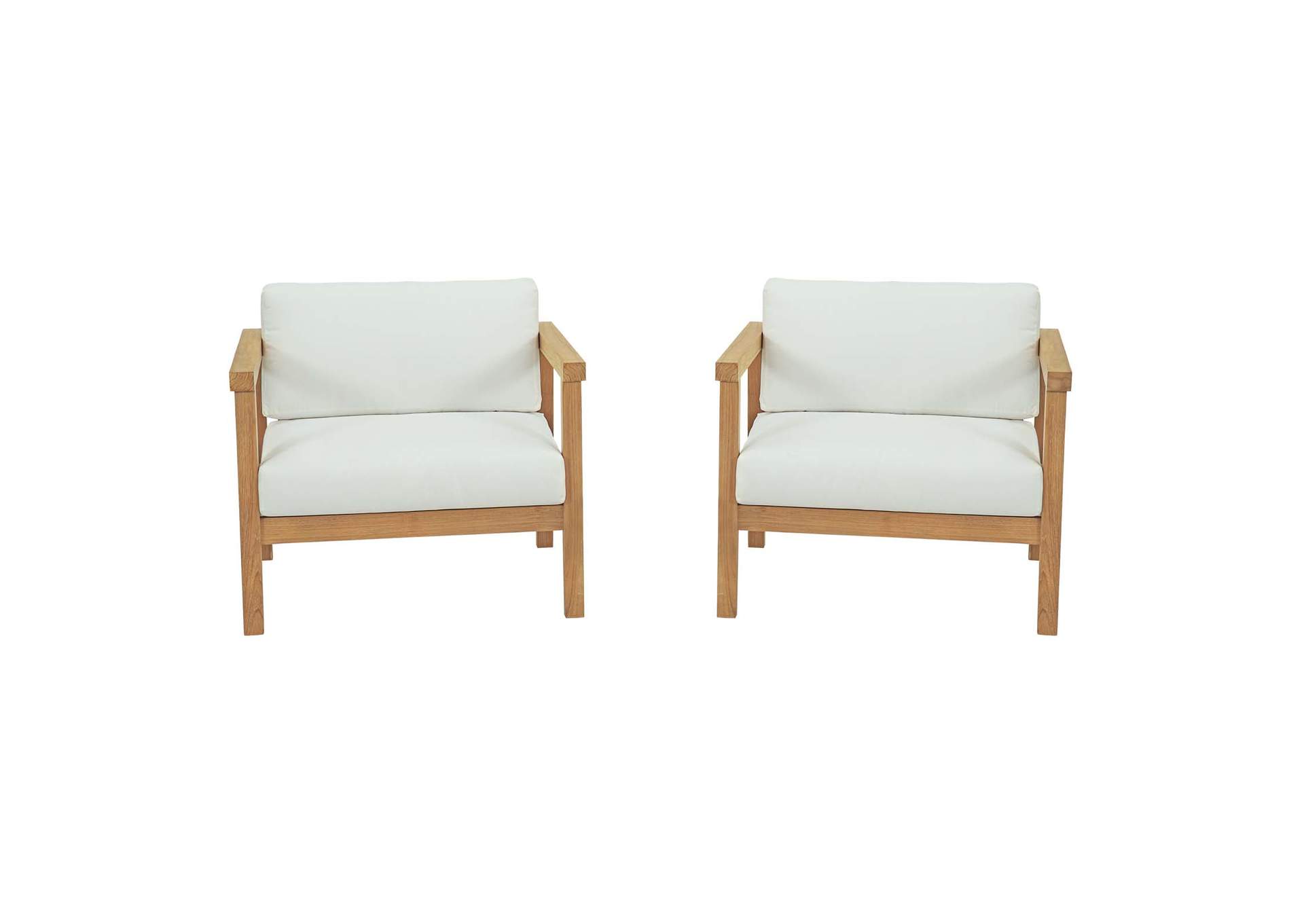 Natural White Bayport 2 Piece Outdoor Patio Teak Set,Modway