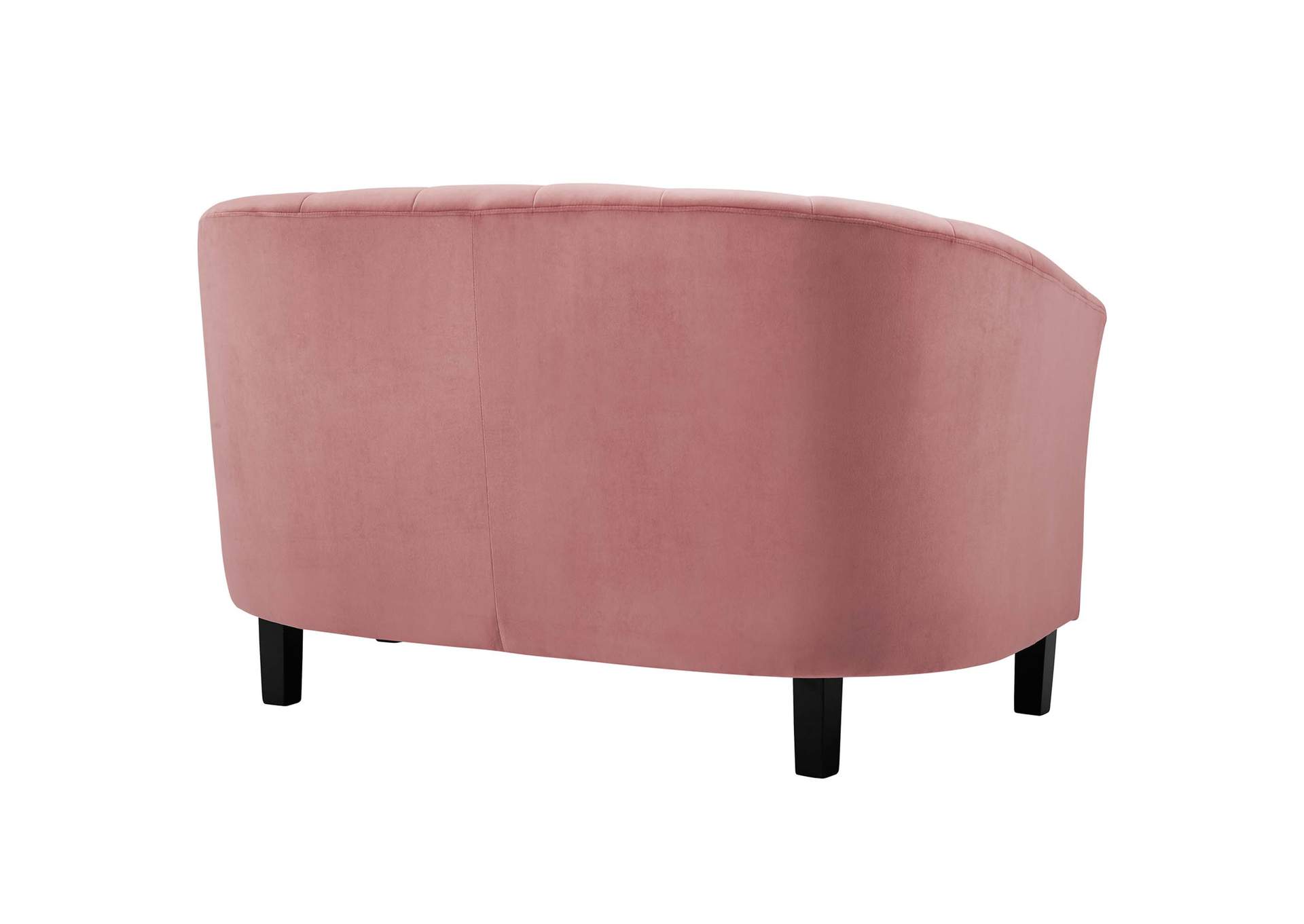Dusty Rose Prospect Channel Tufted Performance Velvet Loveseat,Modway